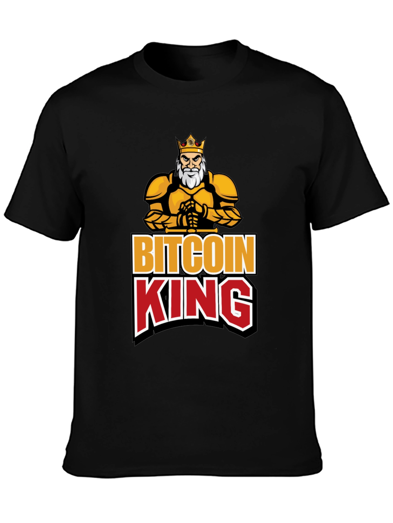 Black Bitcoin King Black Graphic T-Shirt view 3