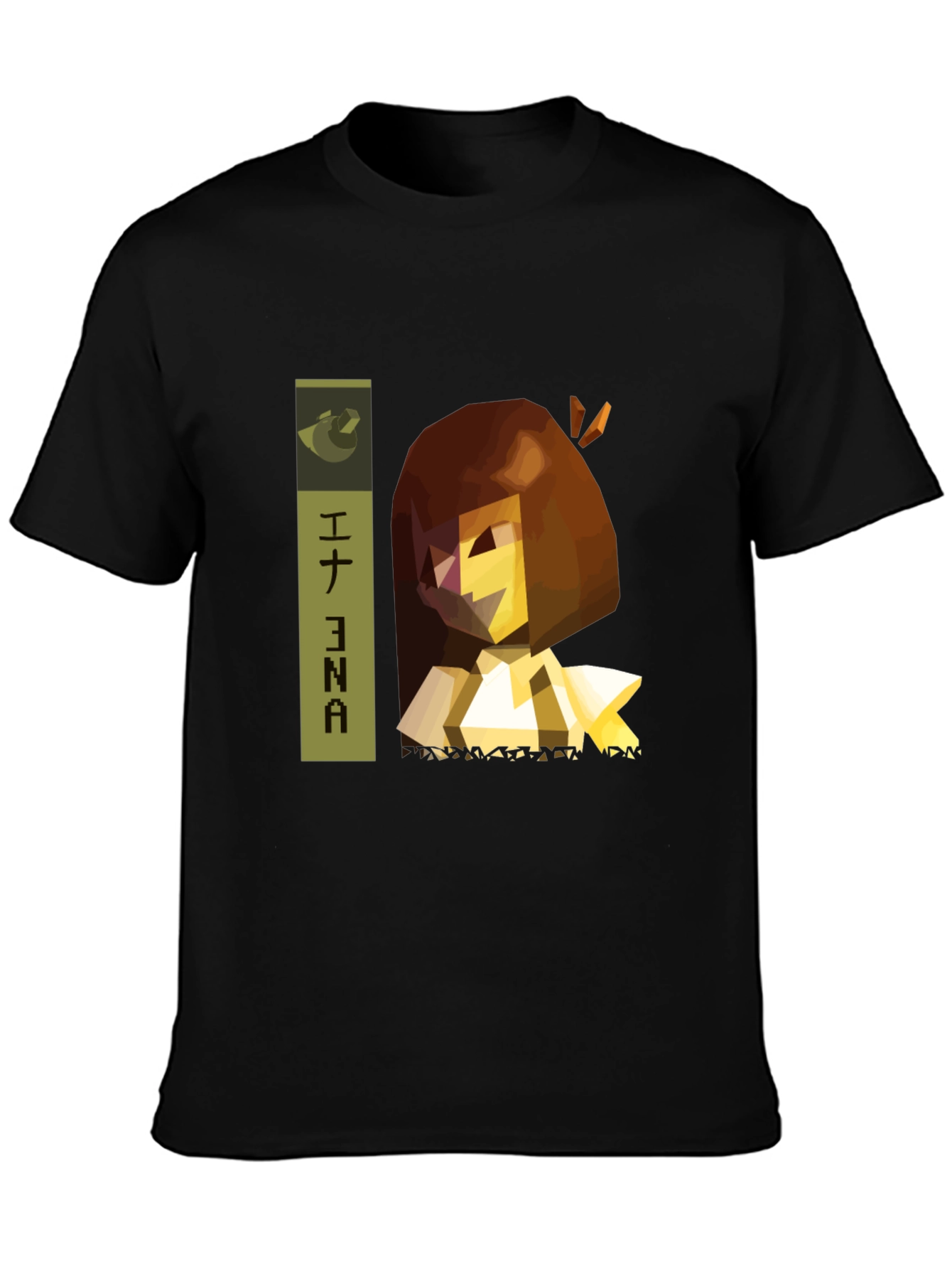 Black ENA Cartoon Black T-Shirt view 3