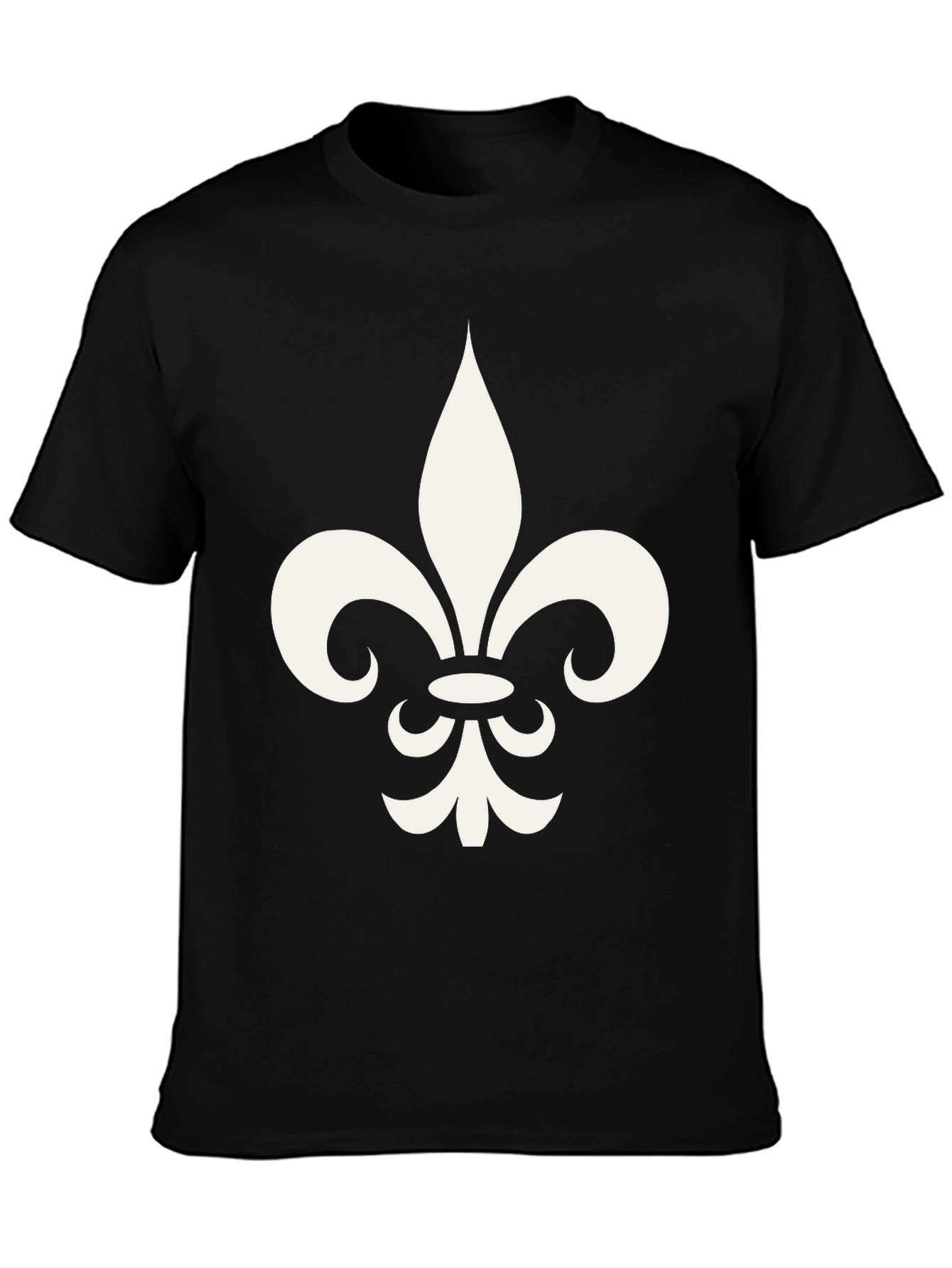 Black Fleur-de-lis Graphic Print Black T-Shirt view 3