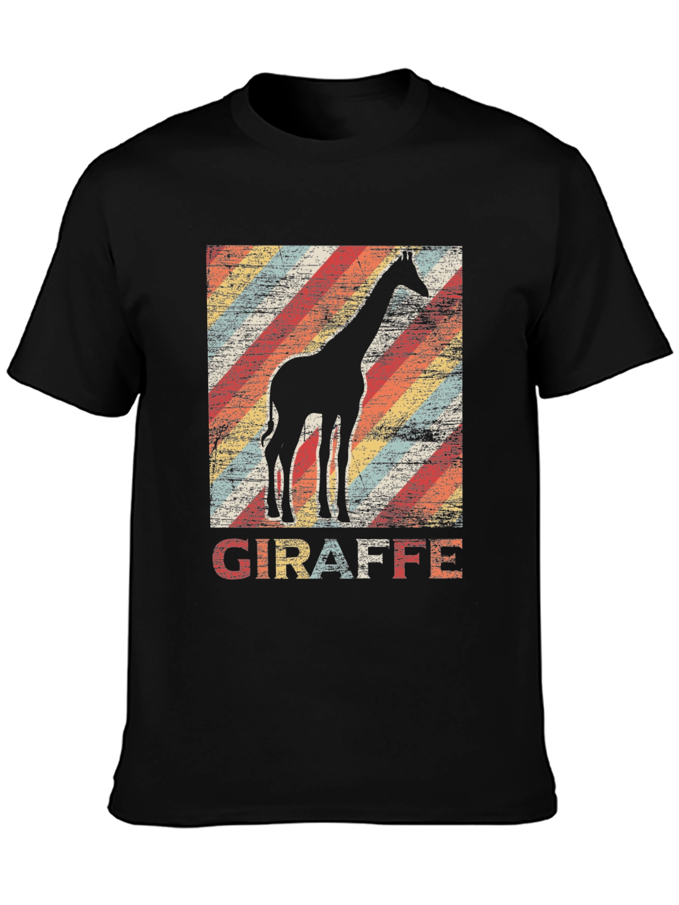 Black Retro Giraffe Graphic Tee view 3