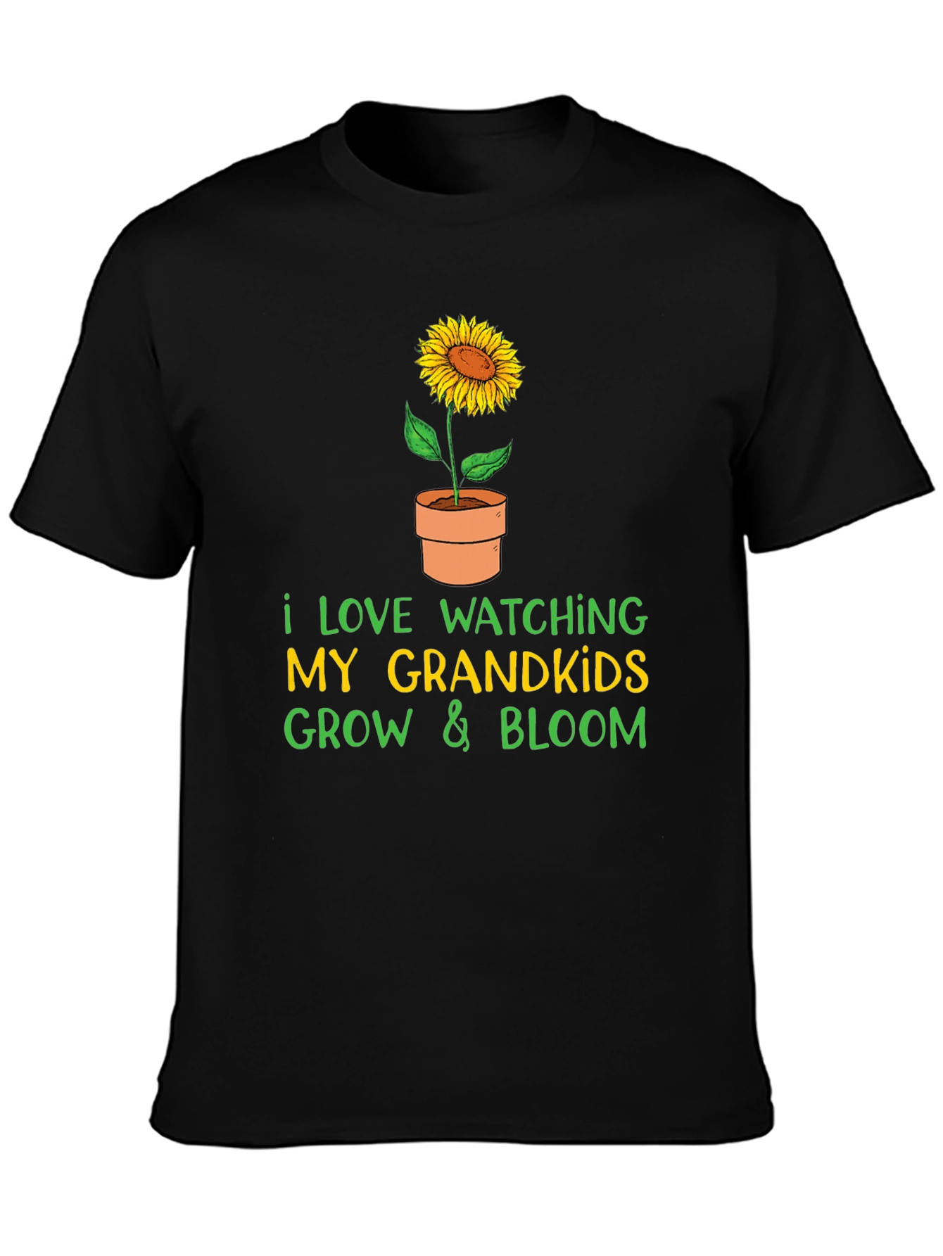 Black Grandparent Sunflower T-Shirt view 3