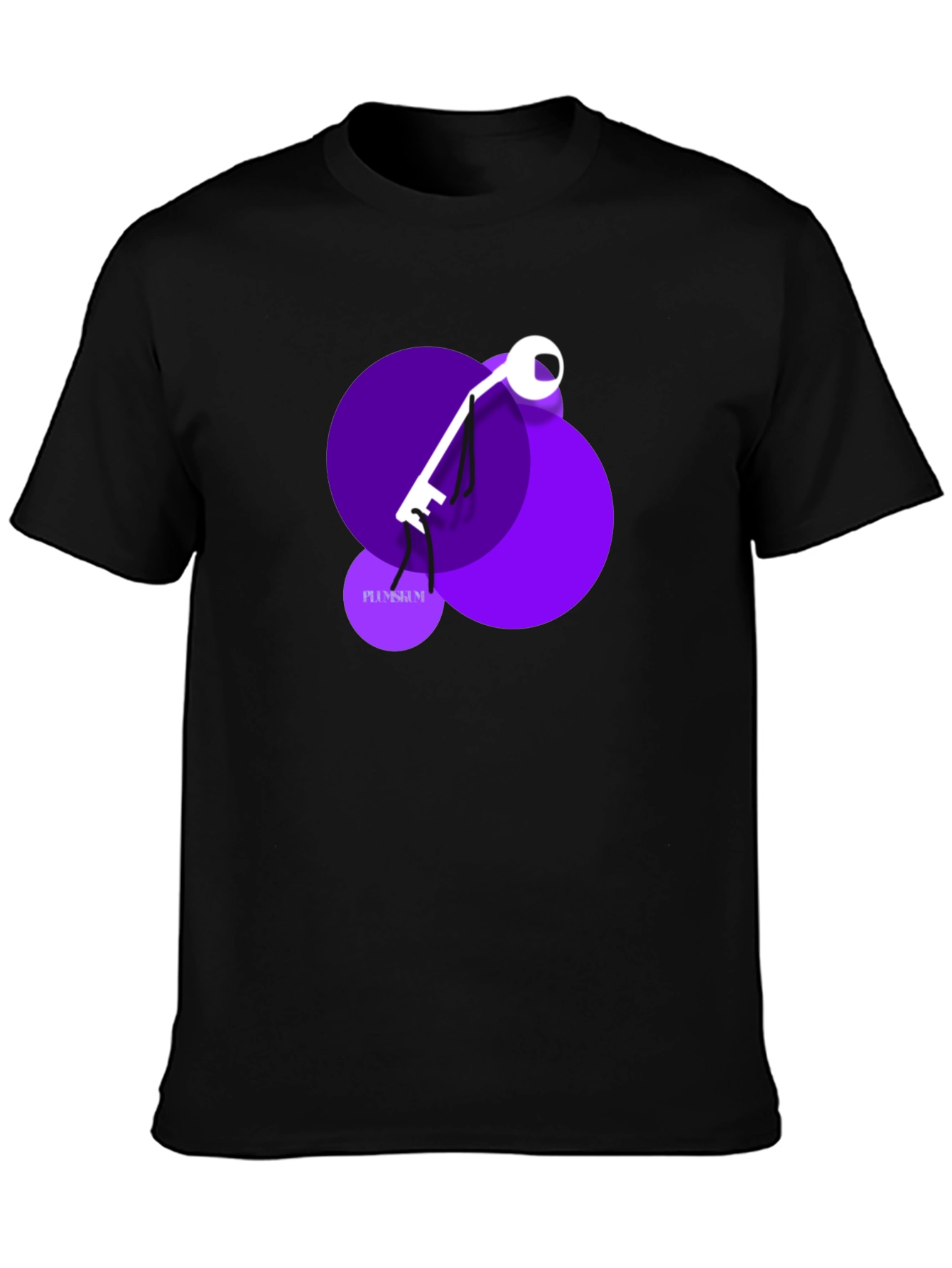Black Abstract Key Graphic T-Shirt view 3