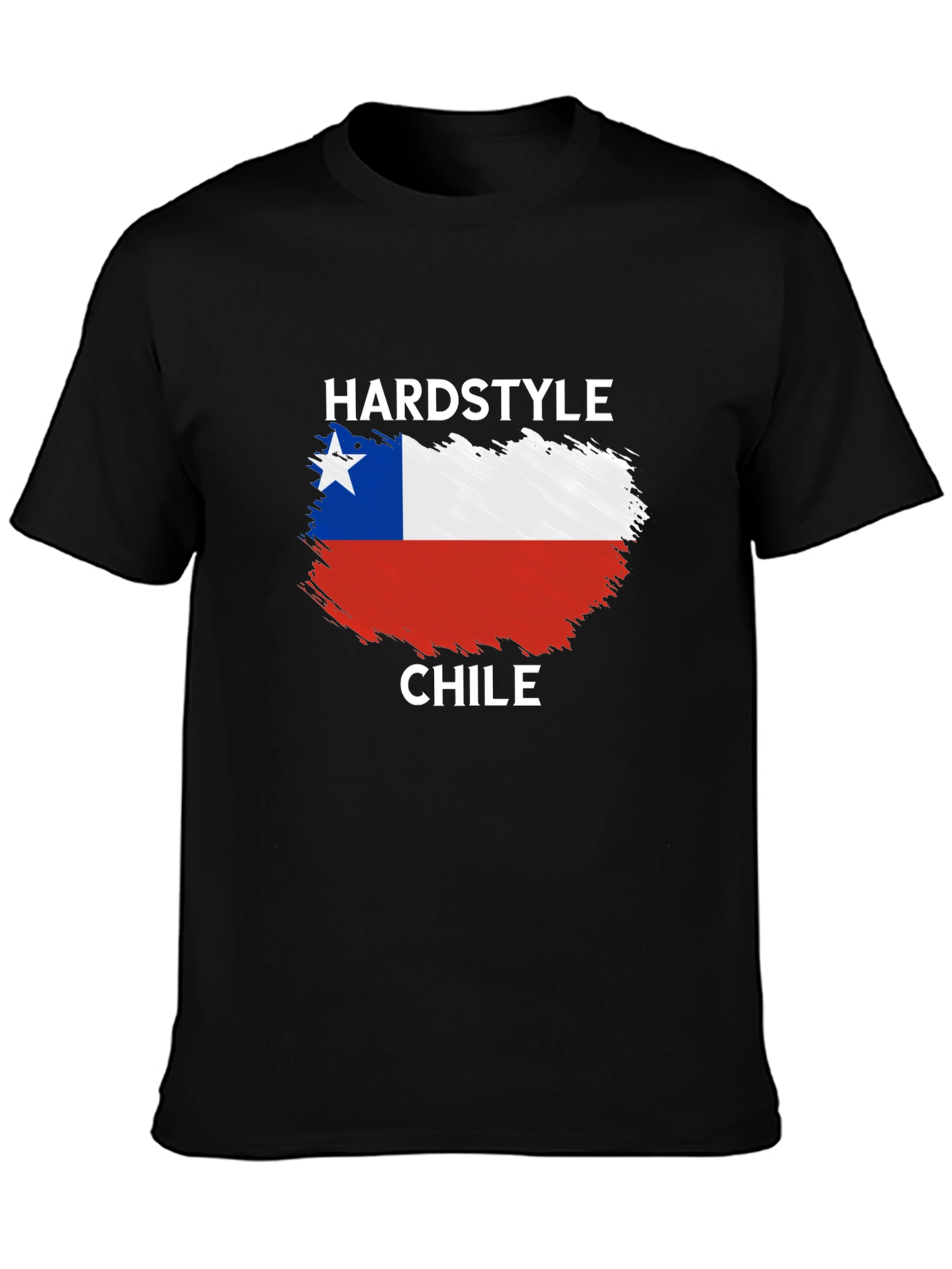 Black Hardstyle Chile Flag T-Shirt view 3