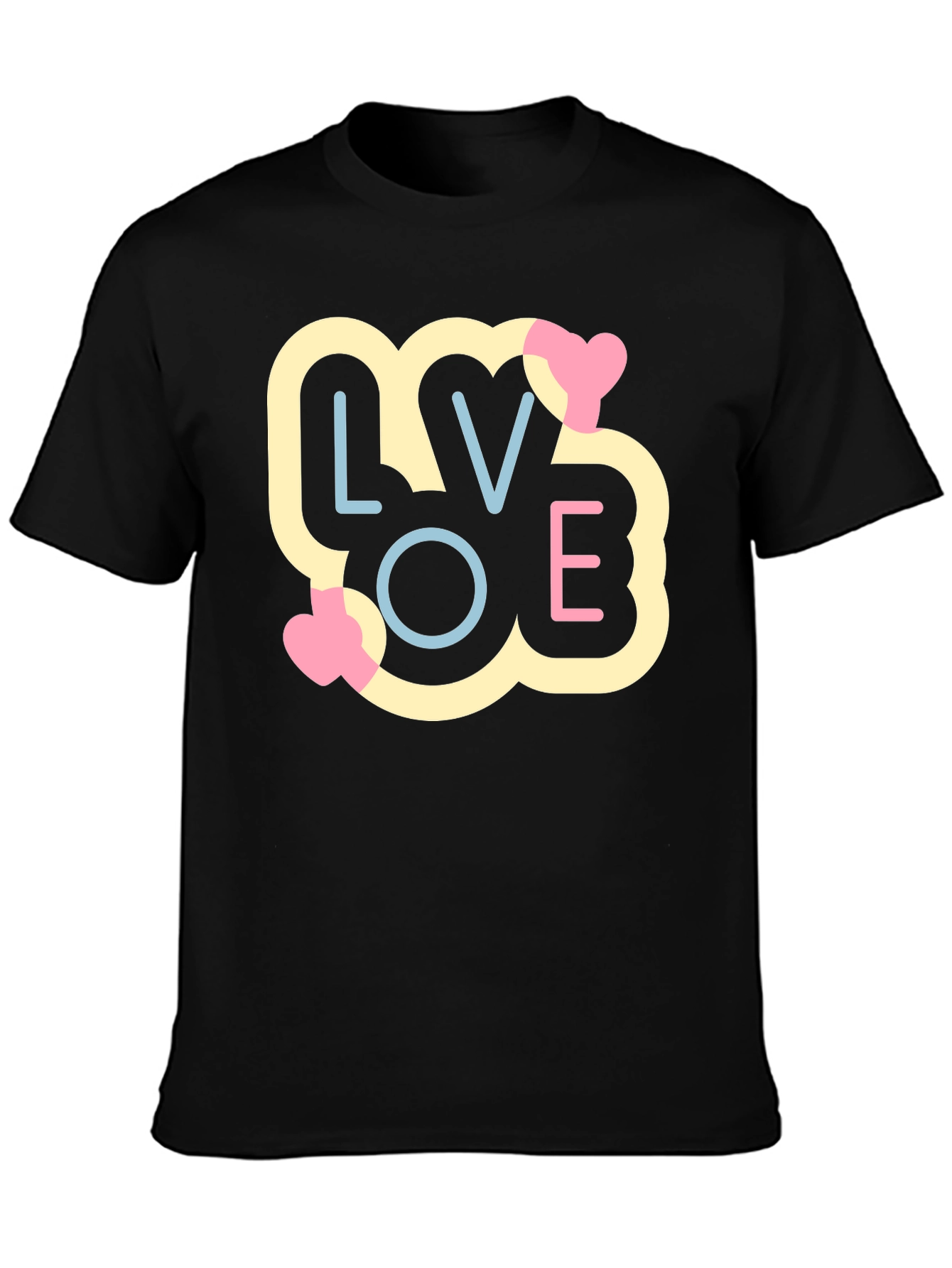 Black Love Graphic Tee - Soft Cotton Blend - Stylish Casual Wear view 3