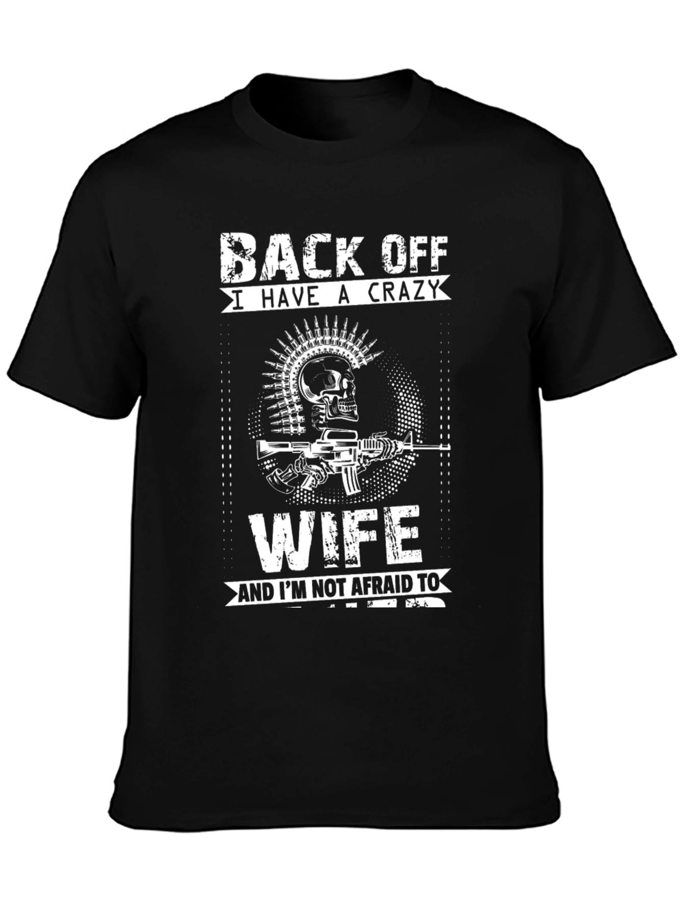 Black Crazy Wife T-Shirt view 3