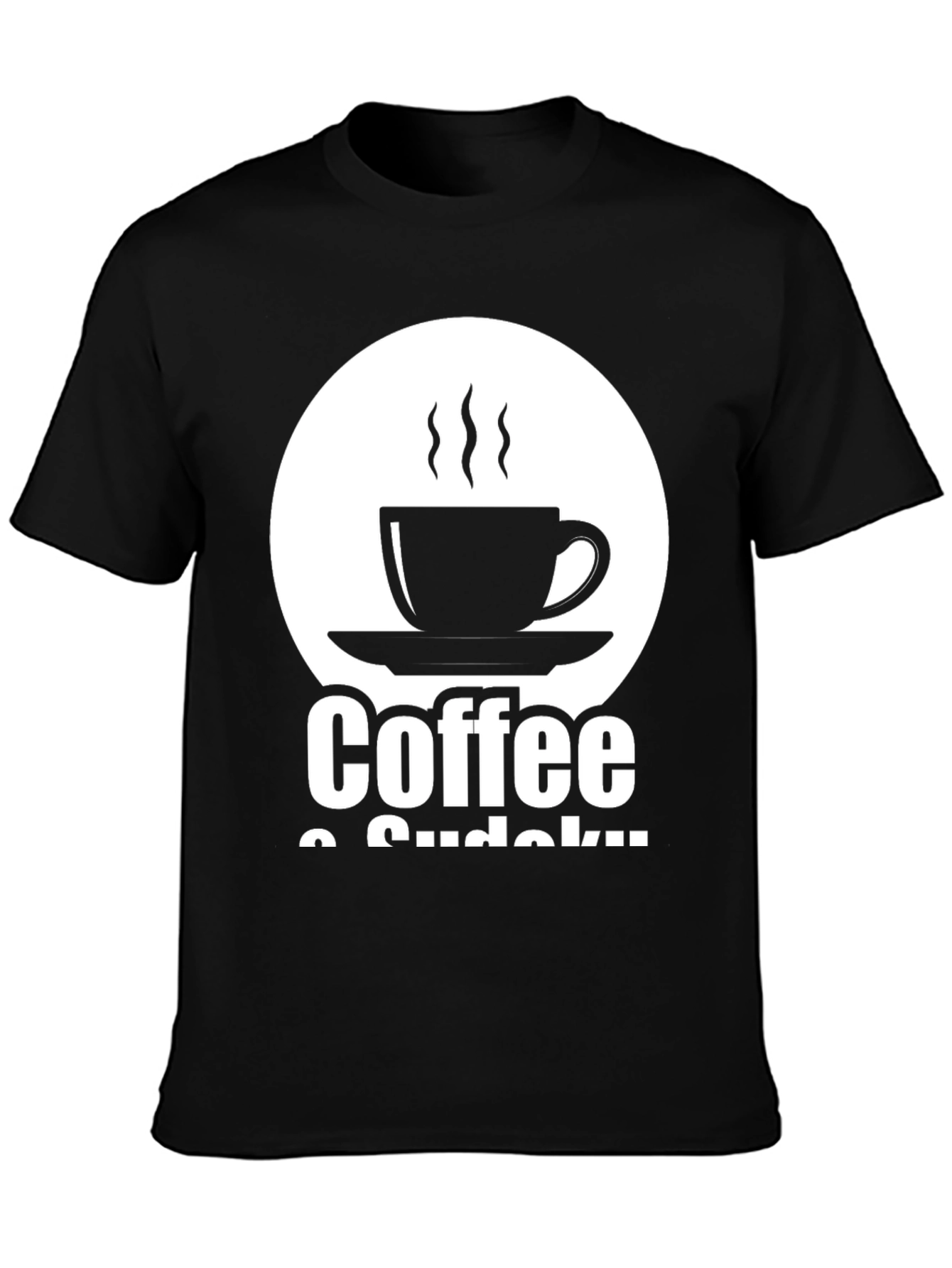 Black Coffee & Sudoku Graphic Tee view 3