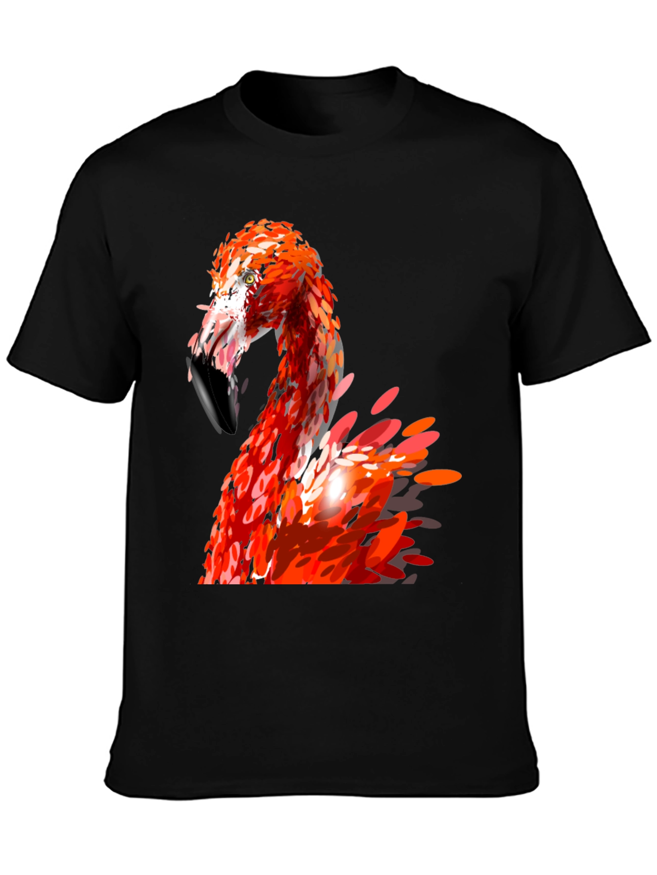 Black Flamingo Graphic Print Black T-Shirt view 3