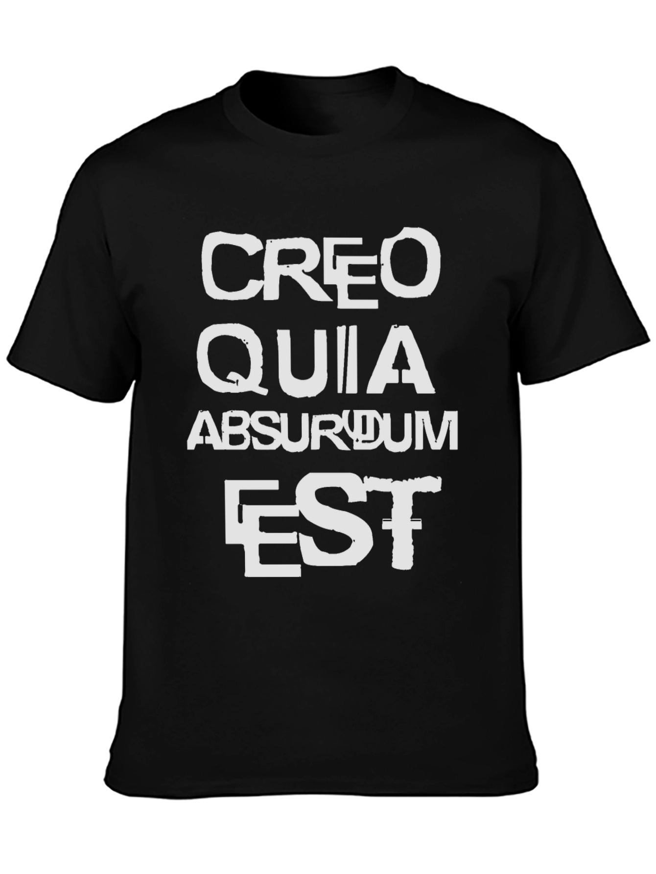 Black Creo Quia Absurdum Est T-Shirt view 3