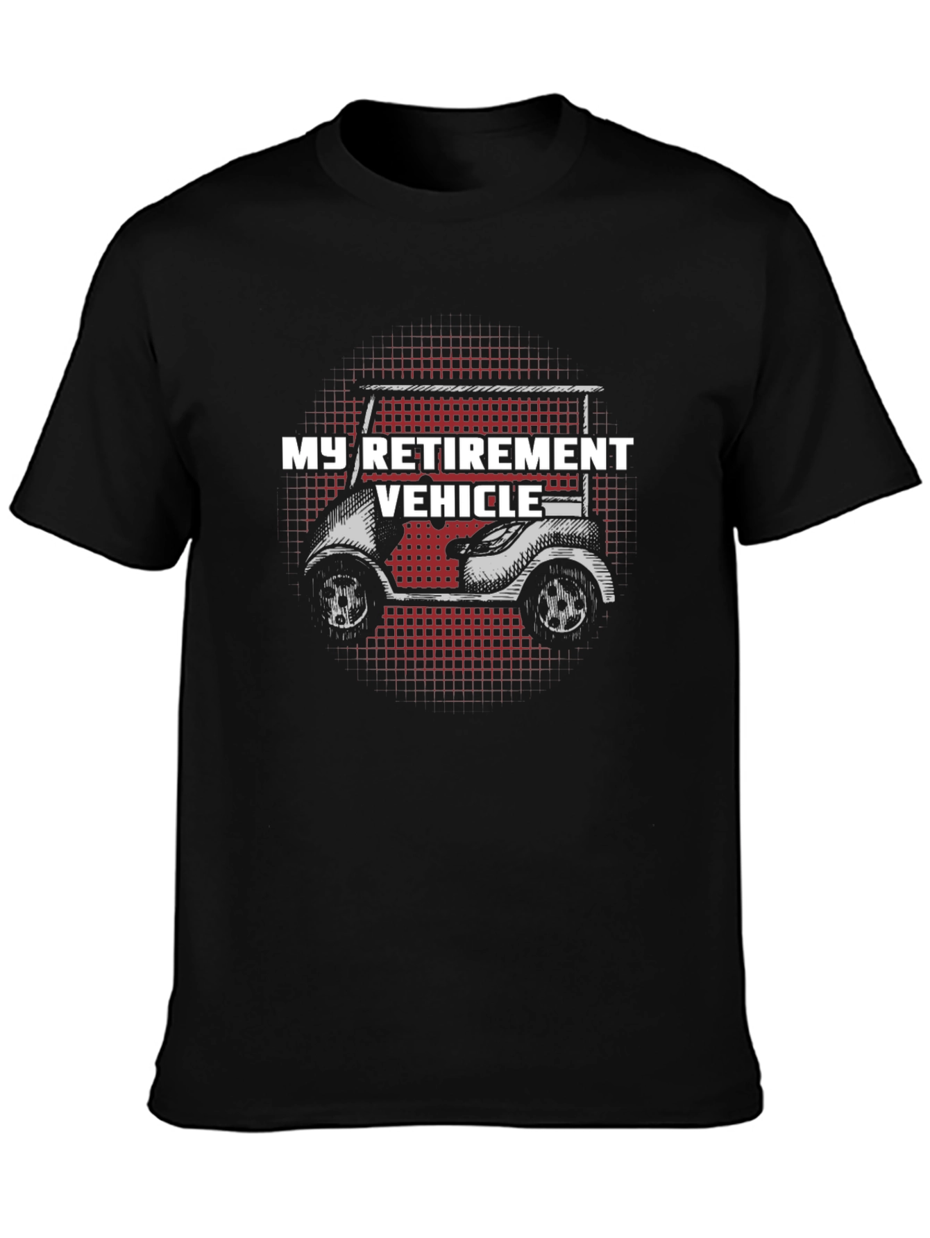 Black Retirement Vehicle Golf Cart T-Shirt view 3