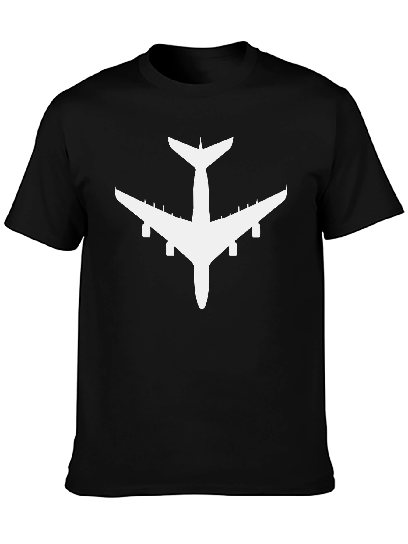 Black Airplane Silhouette T-Shirt - Black view 3