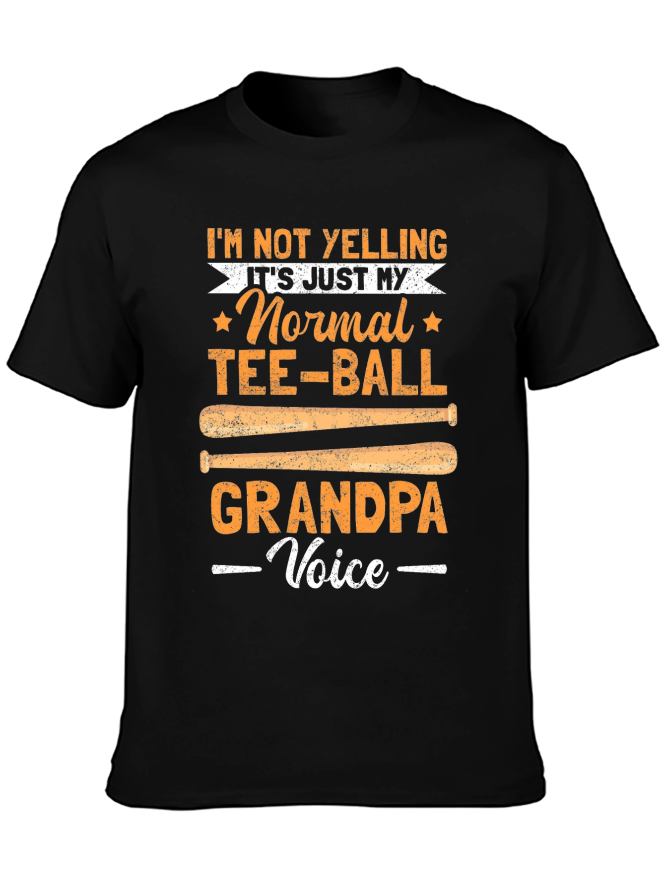 Black Tee-Ball Grandpa Voice T-Shirt view 3