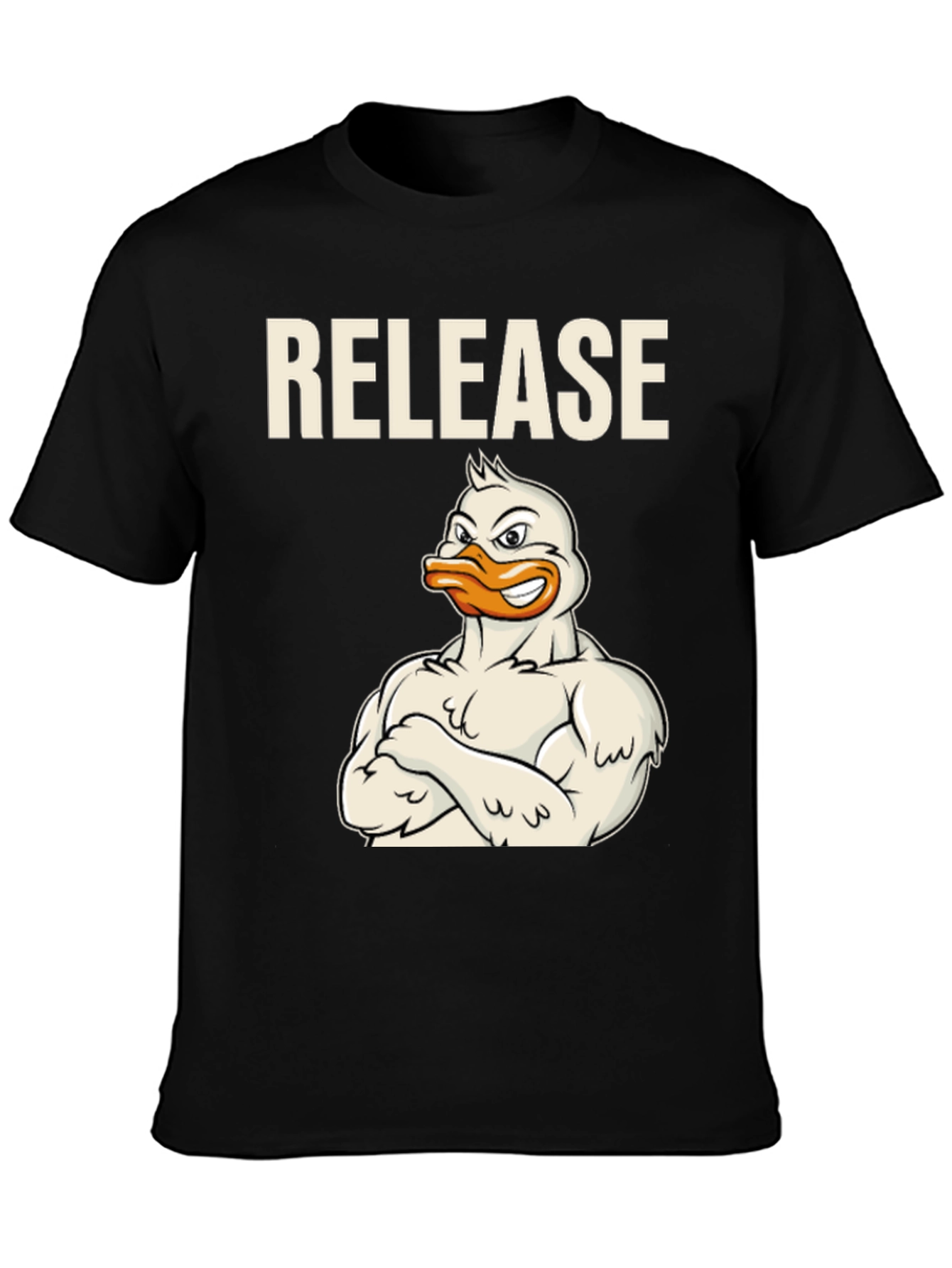 Black Release Duck T-Shirt - Funny Workout Tee view 3