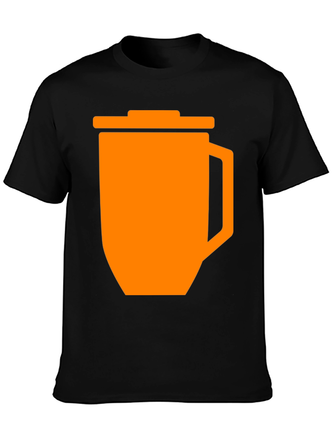 Black Funny Orange Trash Can Graphic T-Shirt - Black view 3