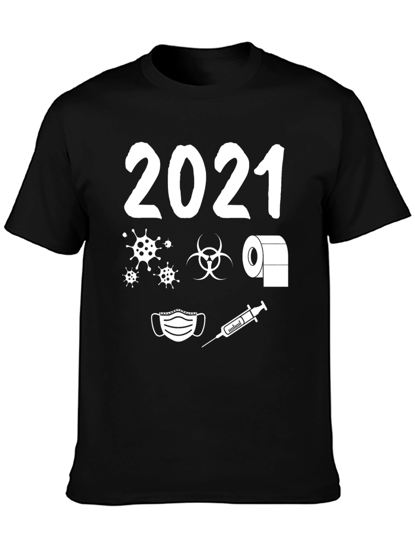 Black 2021 Pandemic Humor T-Shirt - Novelty Graphic Tee view 3