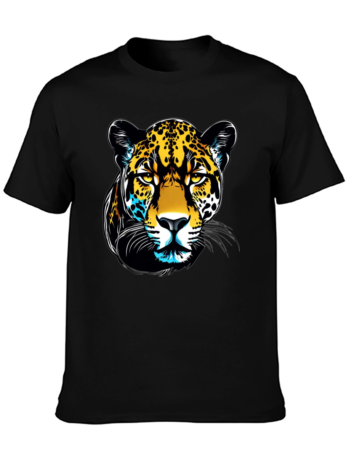 Black Jaguar Graphic Print Black T-Shirt view 3