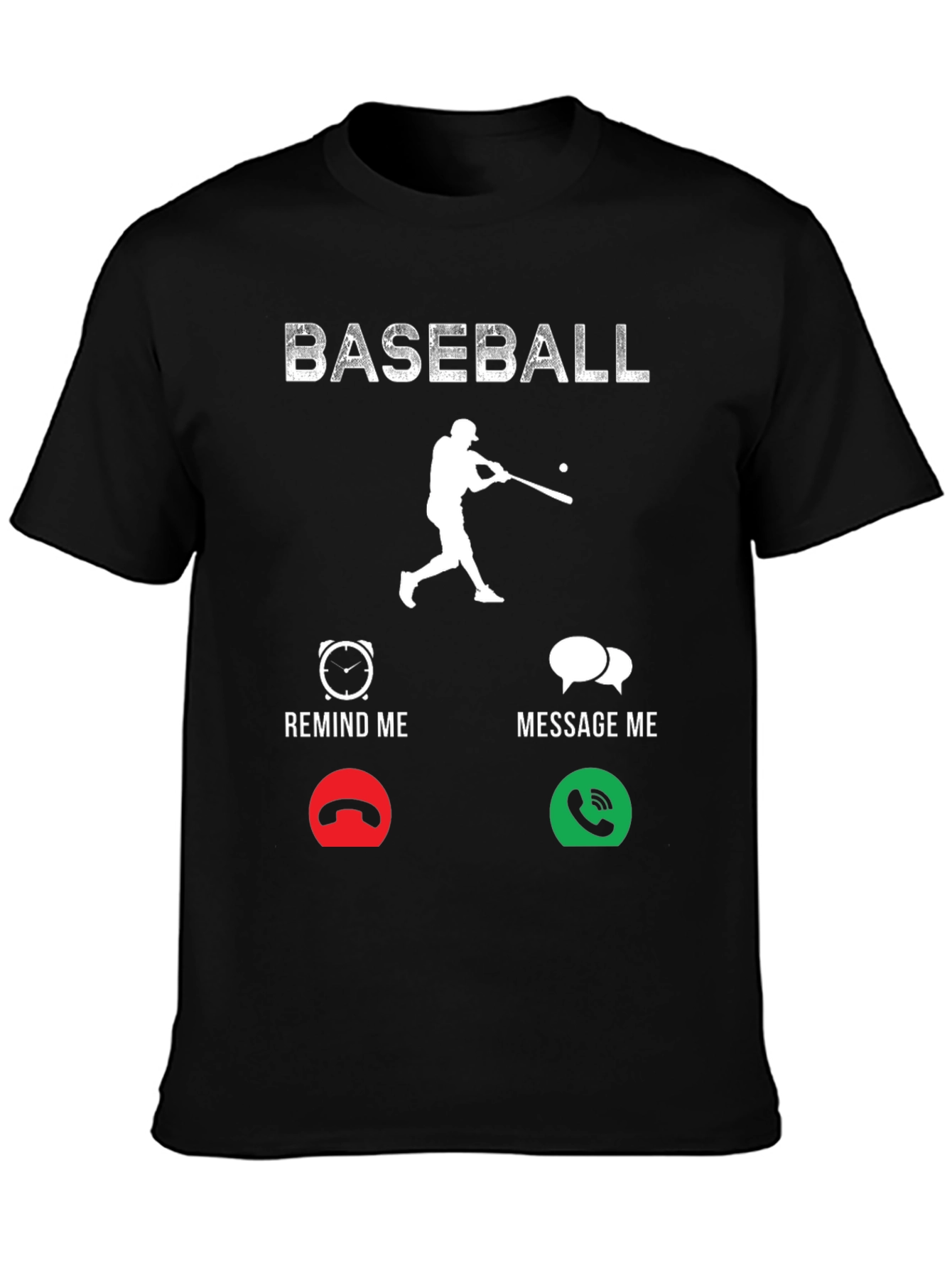 Black Baseball Remind/Message Graphic T-Shirt view 3