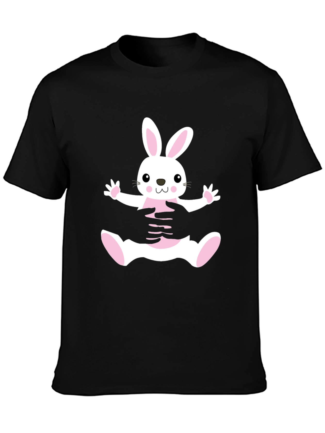 Black Bunny Hug Black T-Shirt view 3