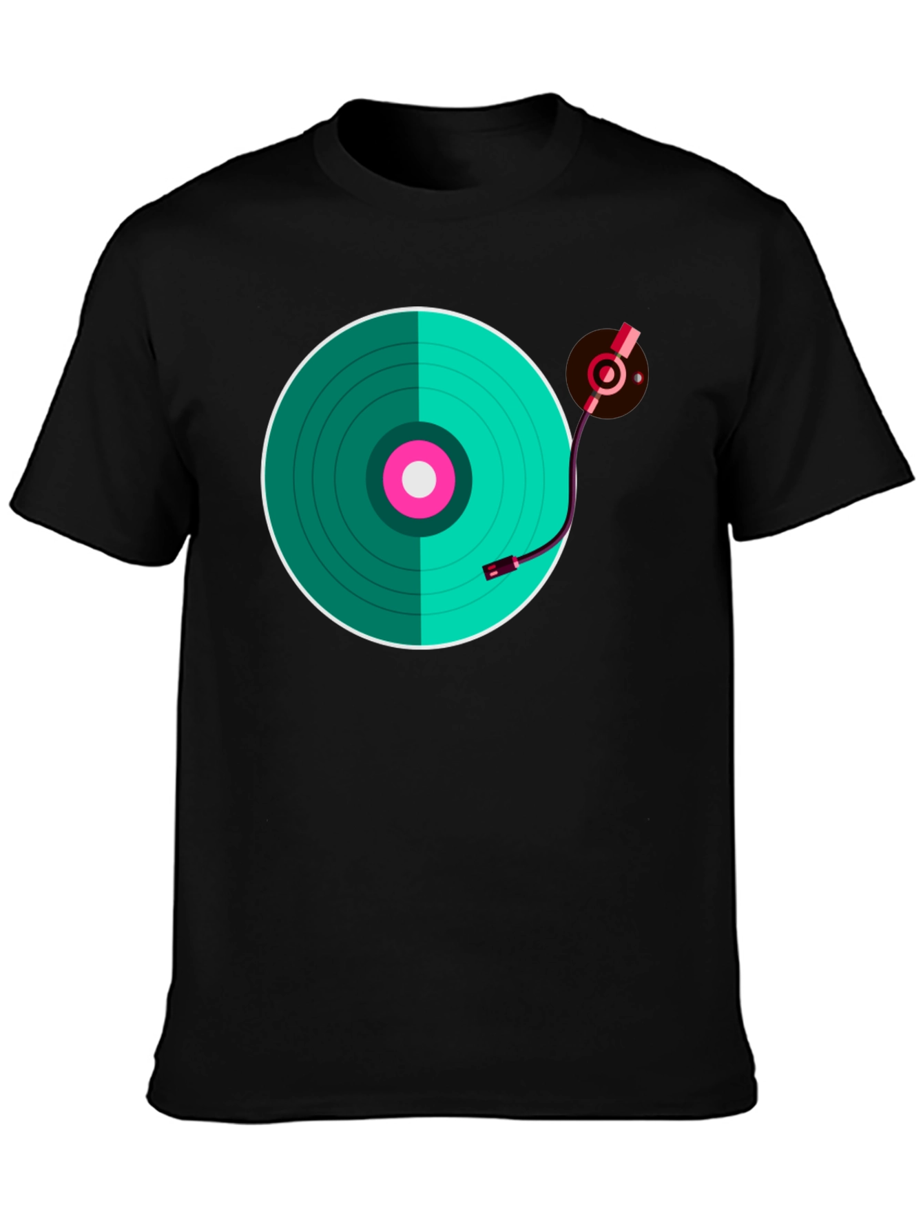 Black Turntable Graphic T-Shirt - Retro Music Lover Tee view 3