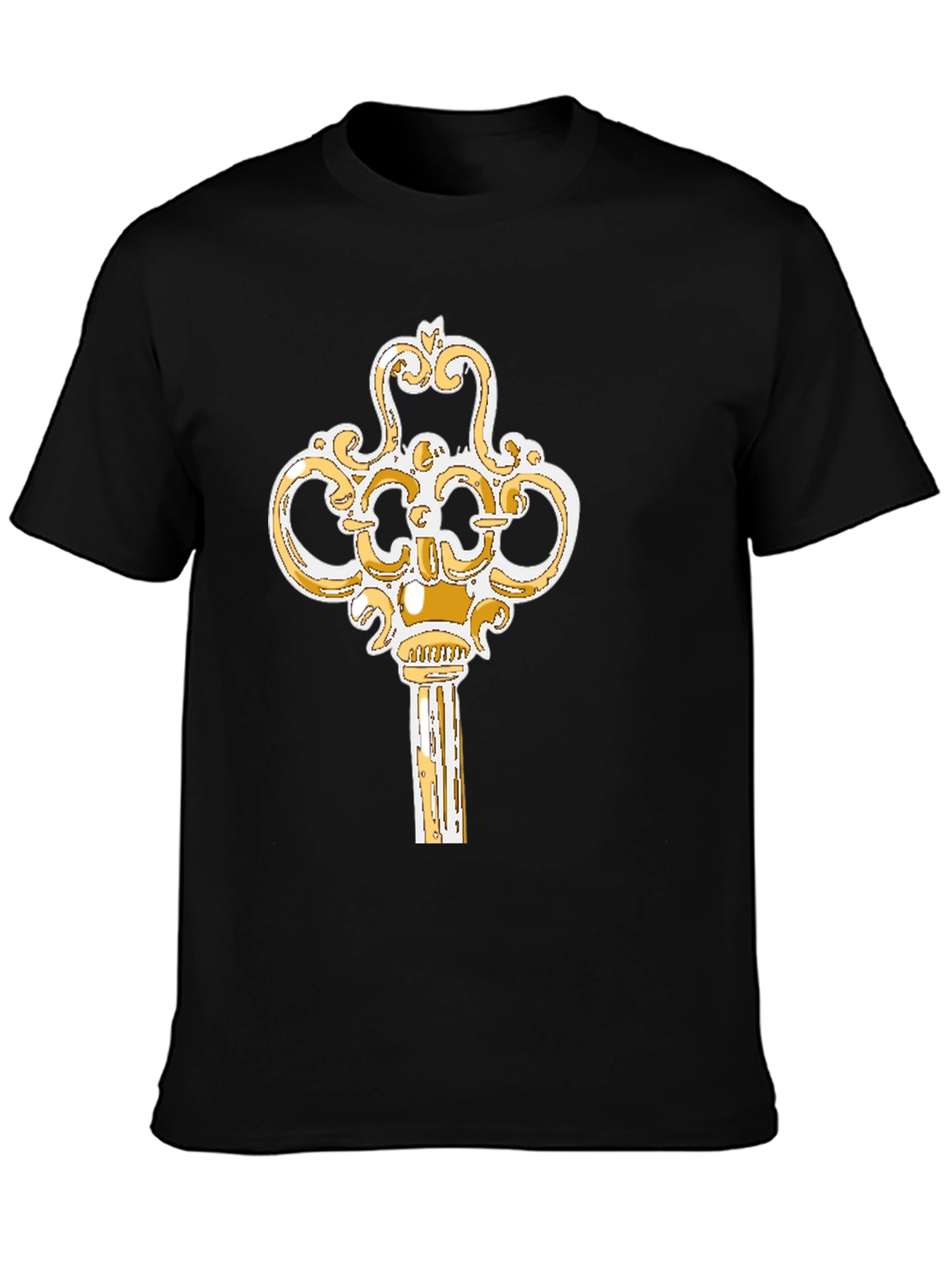 Black Vintage Key Graphic T-Shirt view 3