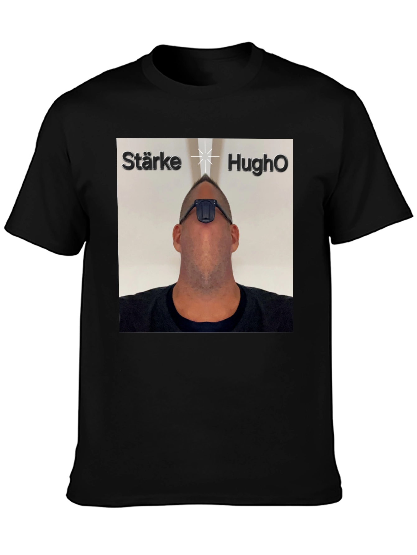 Black Starke HughO T-Shirt - Unique Graphic Tee view 3