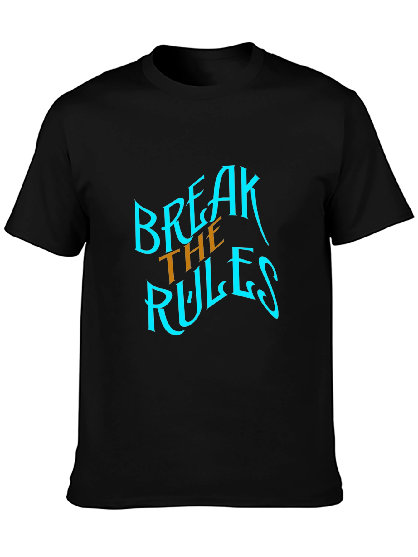 Black Break The Rules Graphic Tee - Stylish Black Cotton T-Shirt view 3
