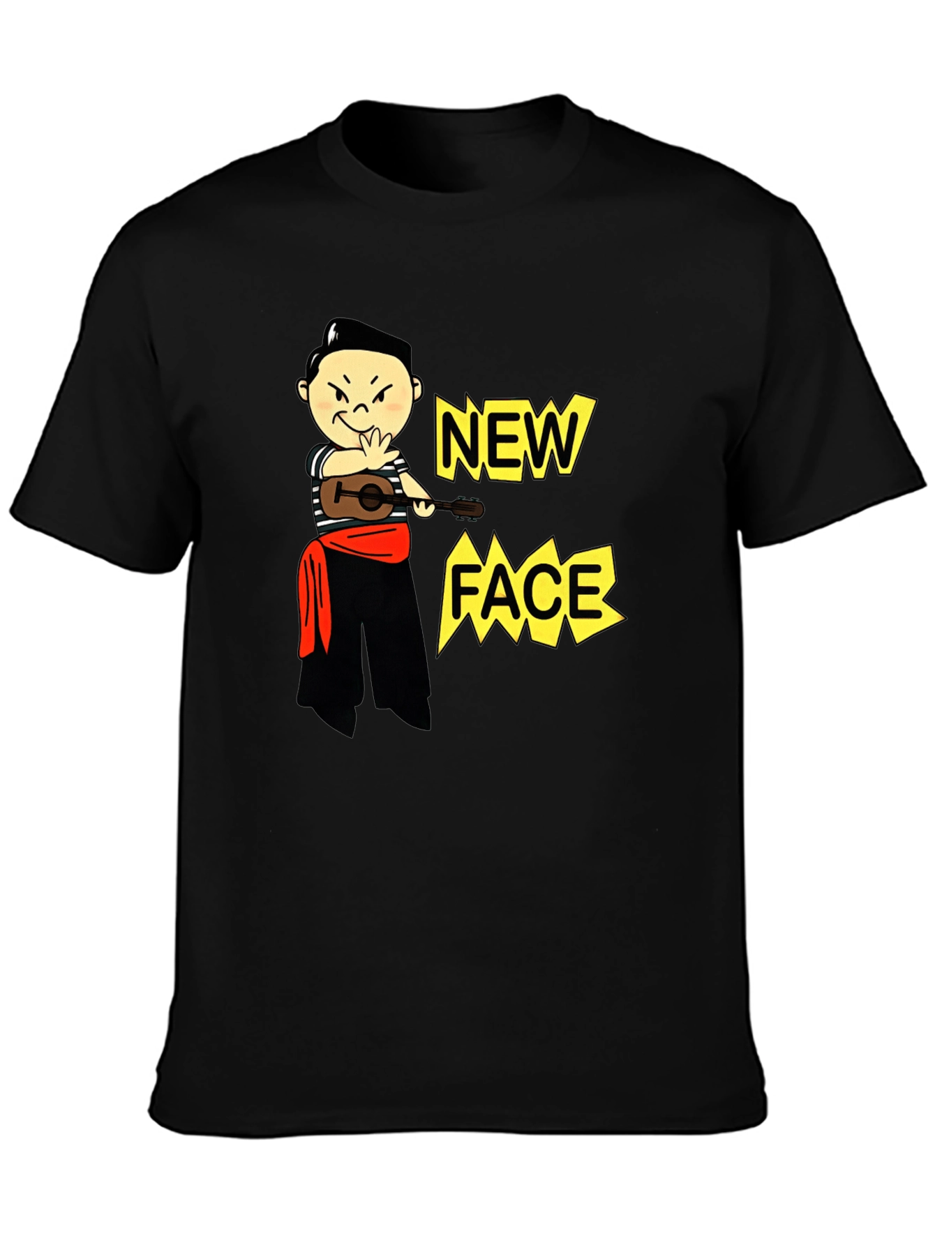 Black New Face Graphic Tee - Unique Design view 3