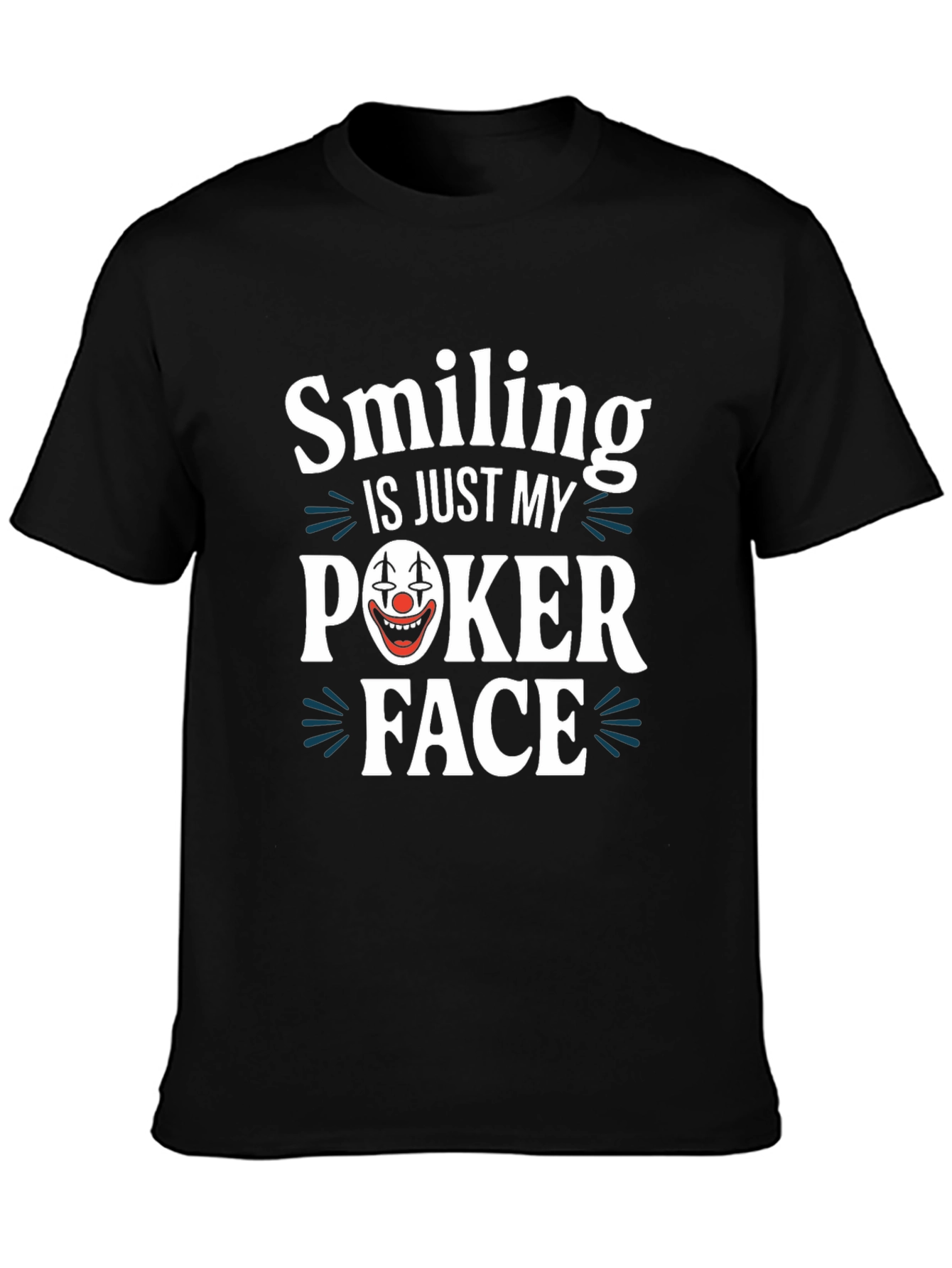Black Smiling Is My Poker Face Graphic T-Shirt view 3