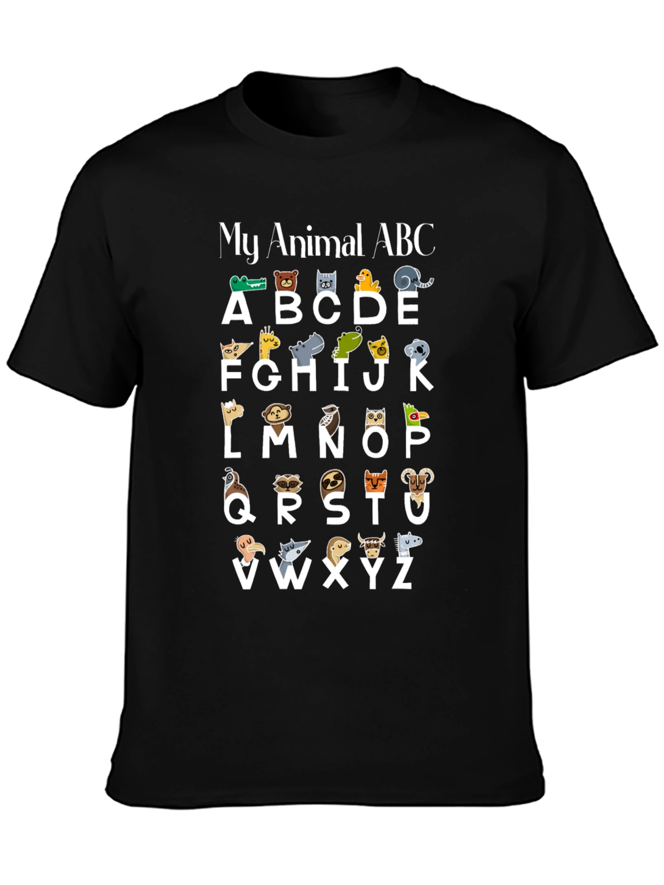 Black Animal ABC Graphic T-Shirt view 3