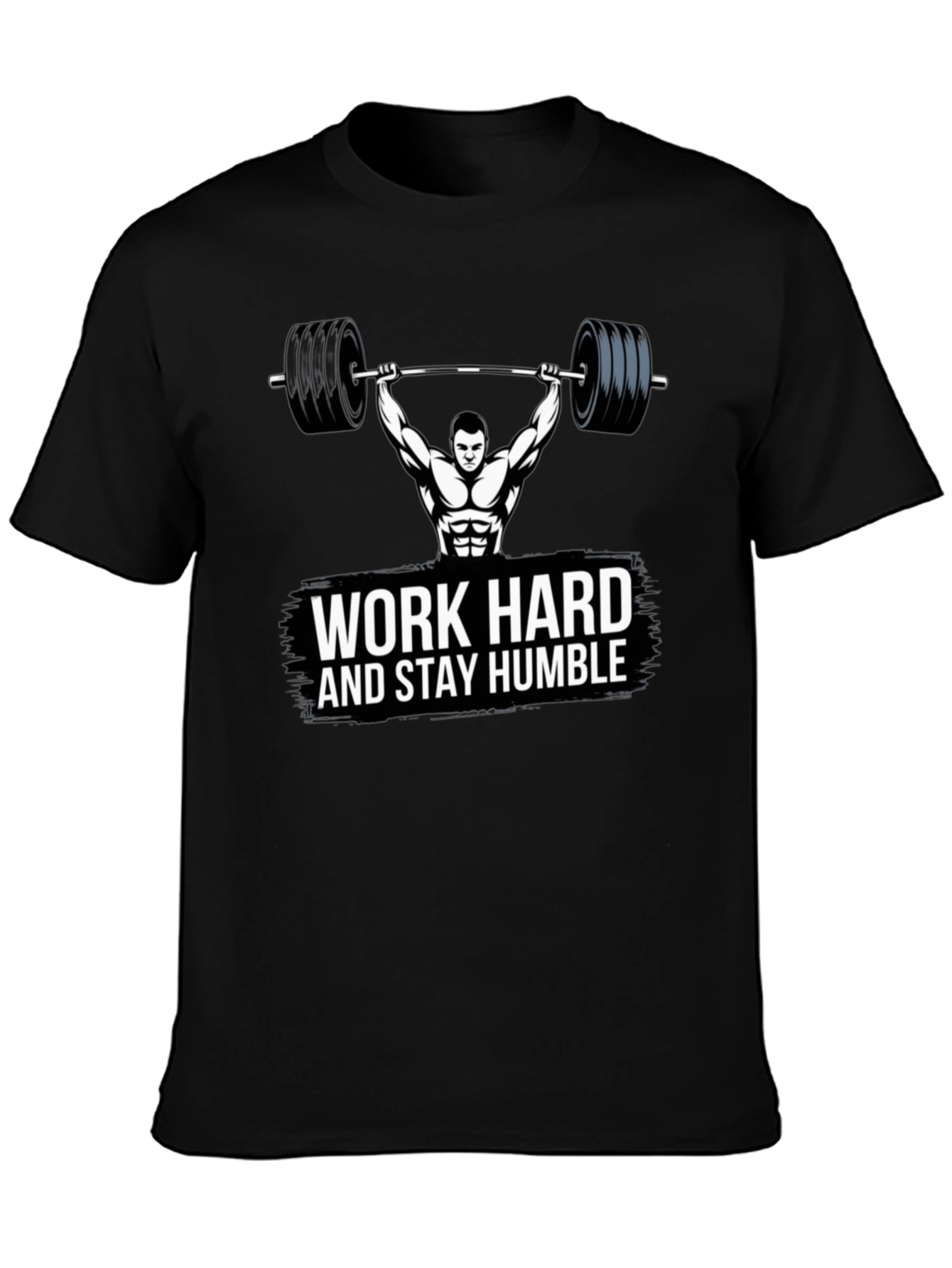 Black Work Hard & Stay Humble Gym T-Shirt view 3