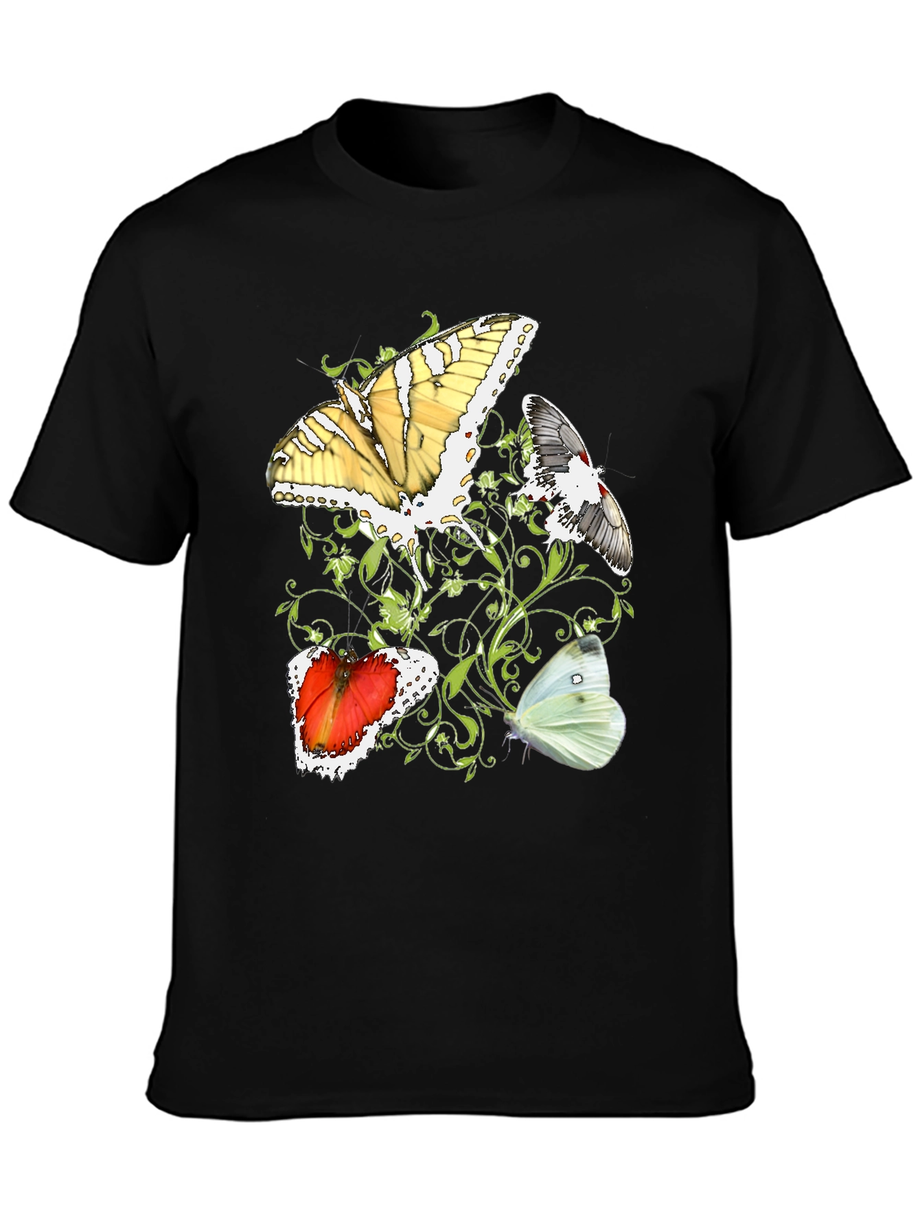 Black Butterfly T-Shirt - Unique Graphic Tee view 3