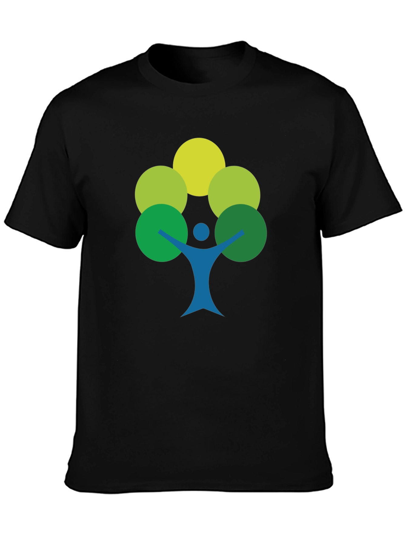 Black Eco-Friendly Tree Person Graphic Tee view 3