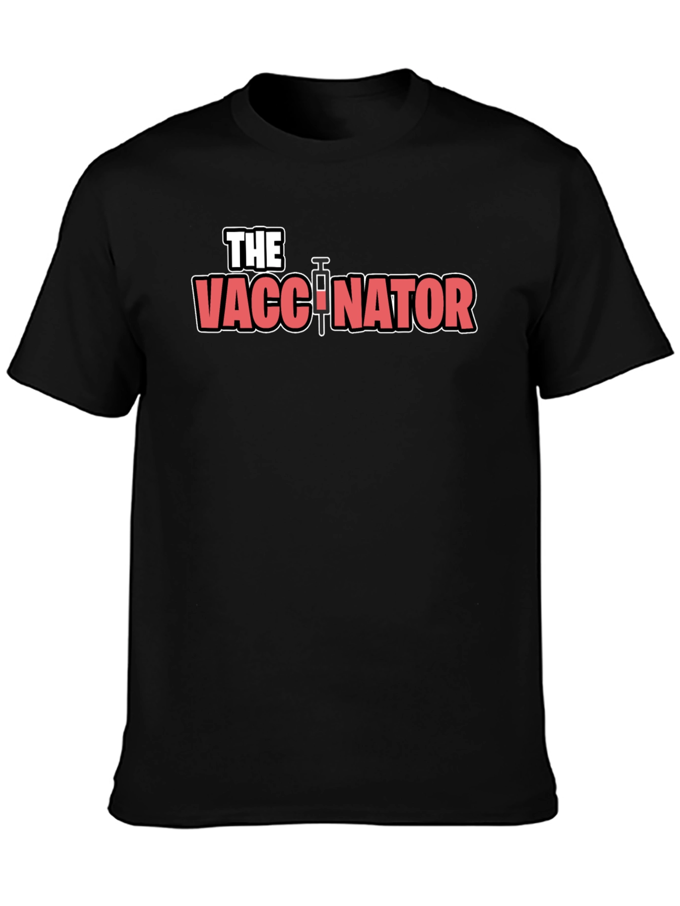 Black The Vaccinator T-Shirt - Novelty Graphic Tee view 3