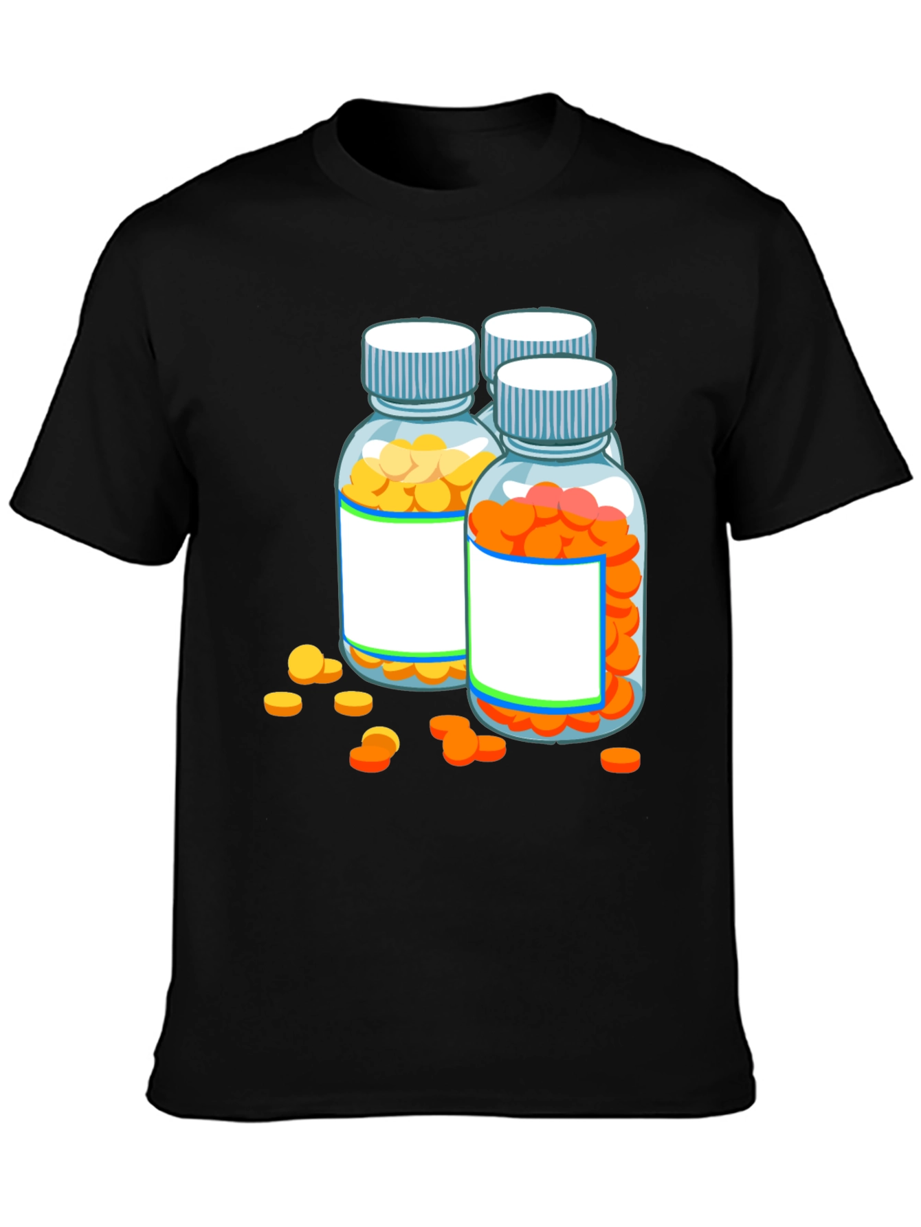 Black Pill Bottle Graphic Tee - Novelty Doctor Shirt view 3
