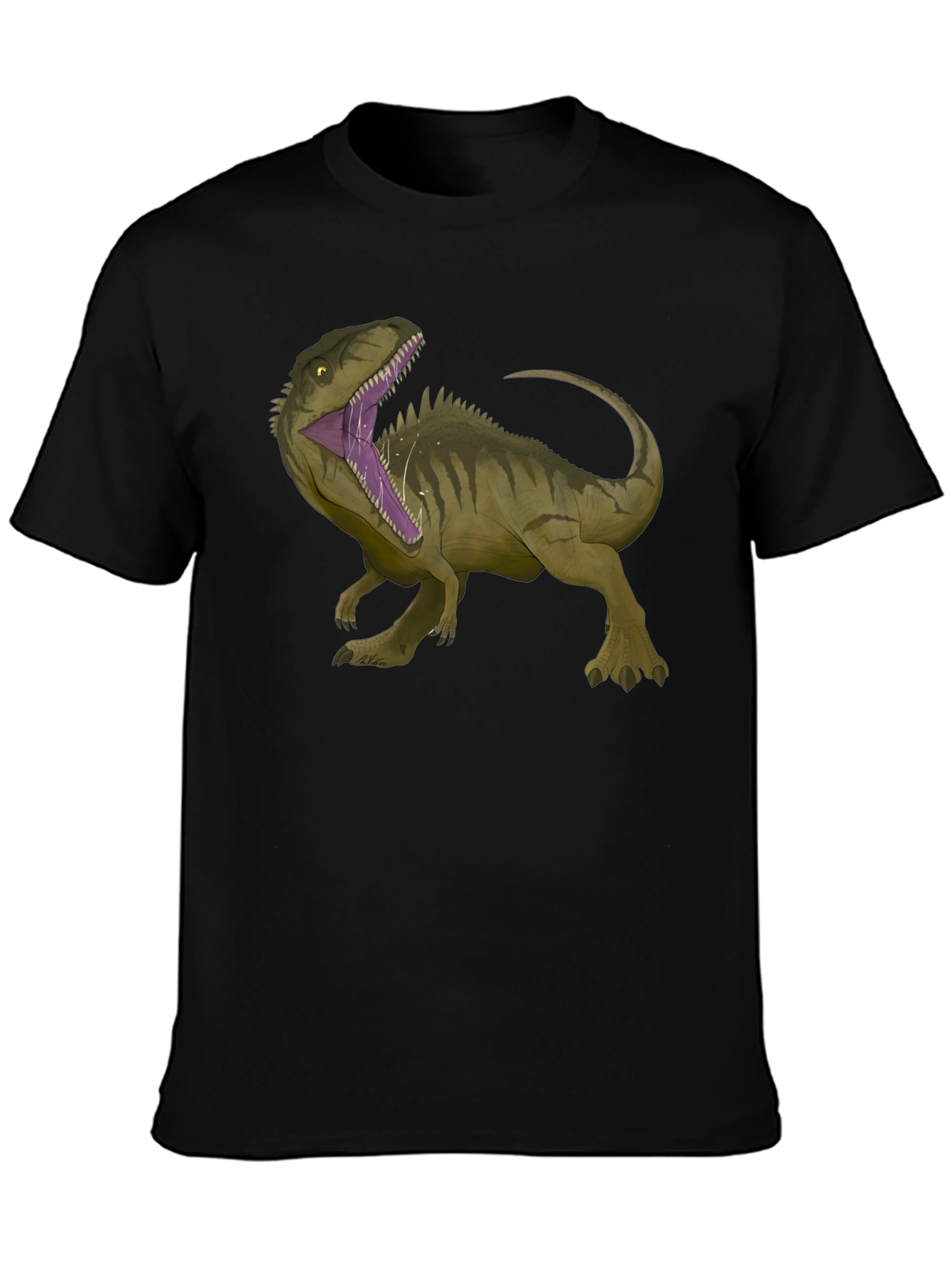 Black Dinosaur Graphic T-Shirt - Black view 3