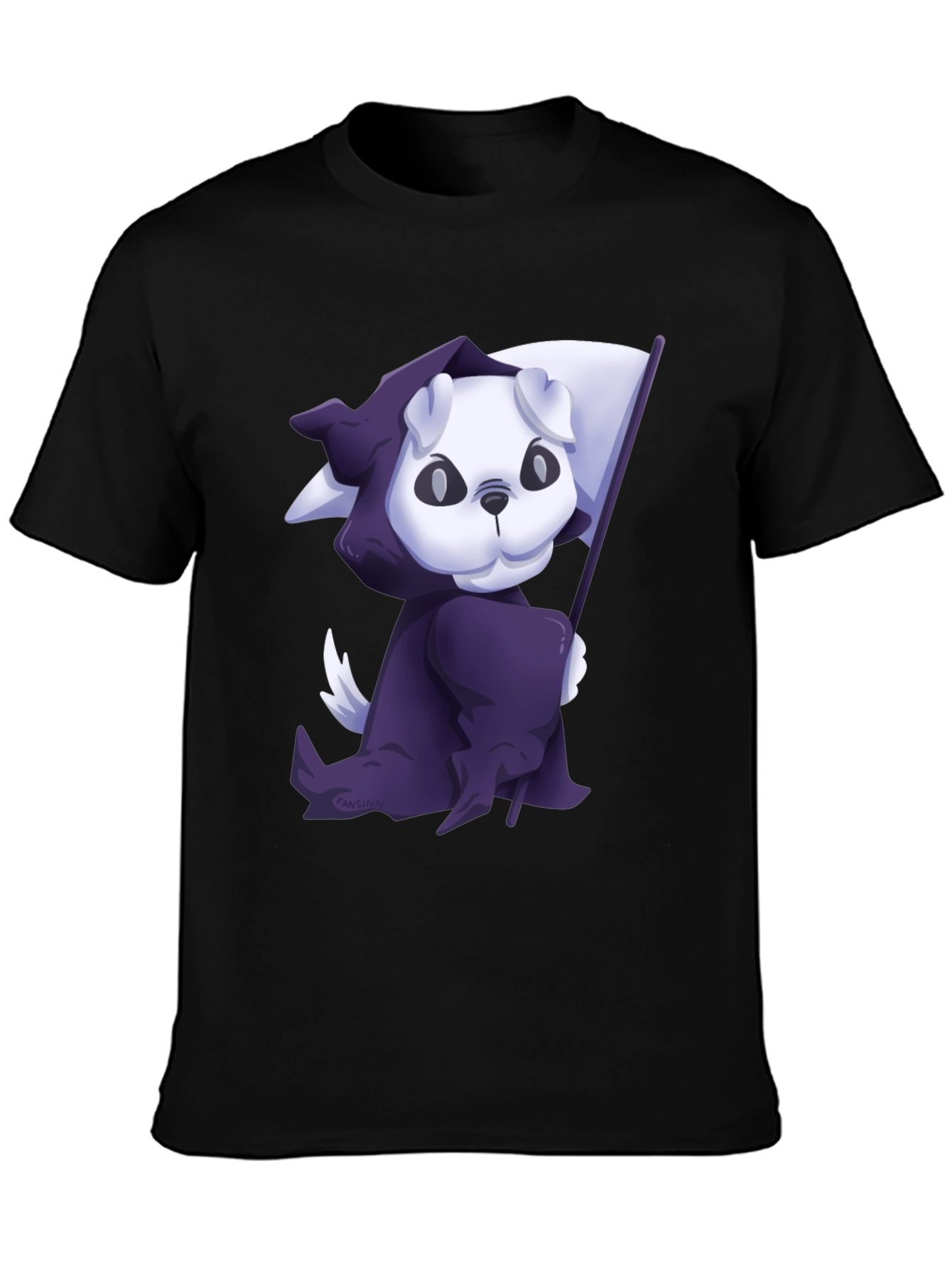 Black Grim Reaper Puppy T-Shirt - Cute and Spooky view 3