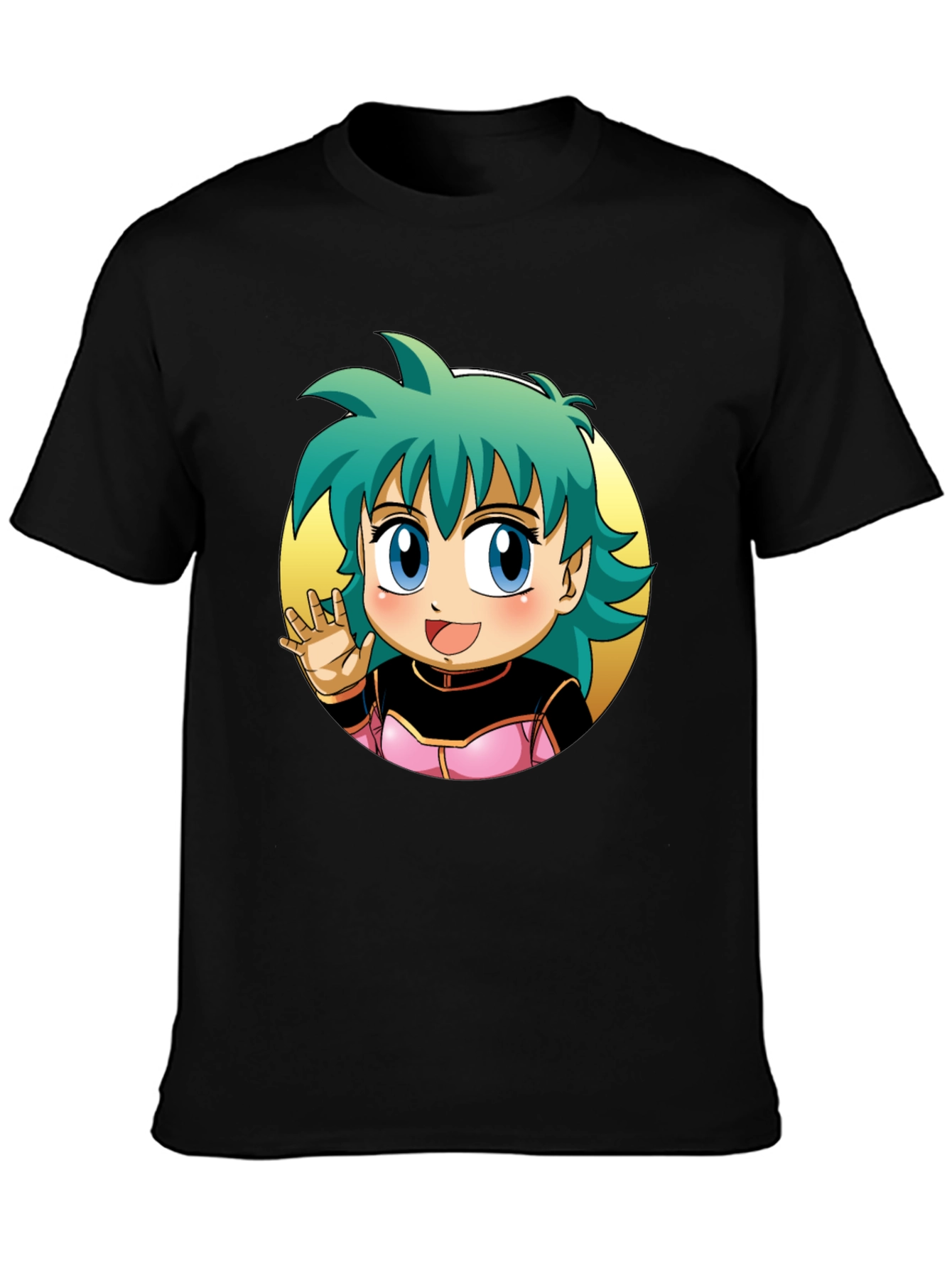 Black Anime Girl Graphic Tee - Black view 3