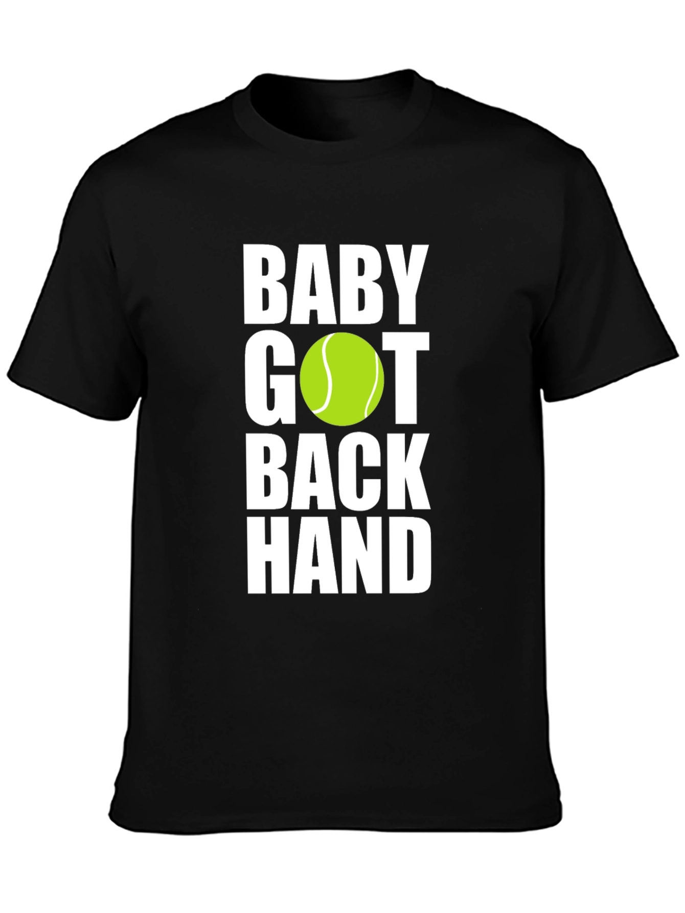 Black Baby Got Back Hand Tennis Graphic T-Shirt view 3