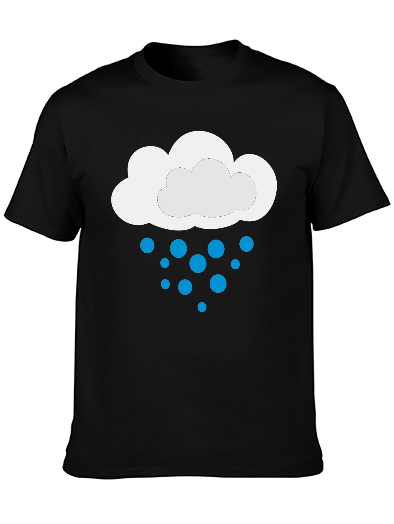 Black Rainy Day Cloud Graphic Tee - Black view 3