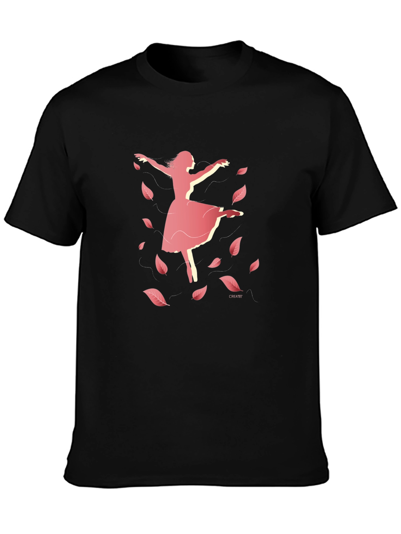 Black Ballet Dancer T-Shirt - Black view 3