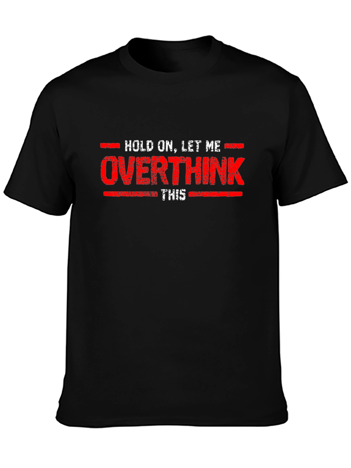 Black Overthink Funny Graphic T-Shirt view 3