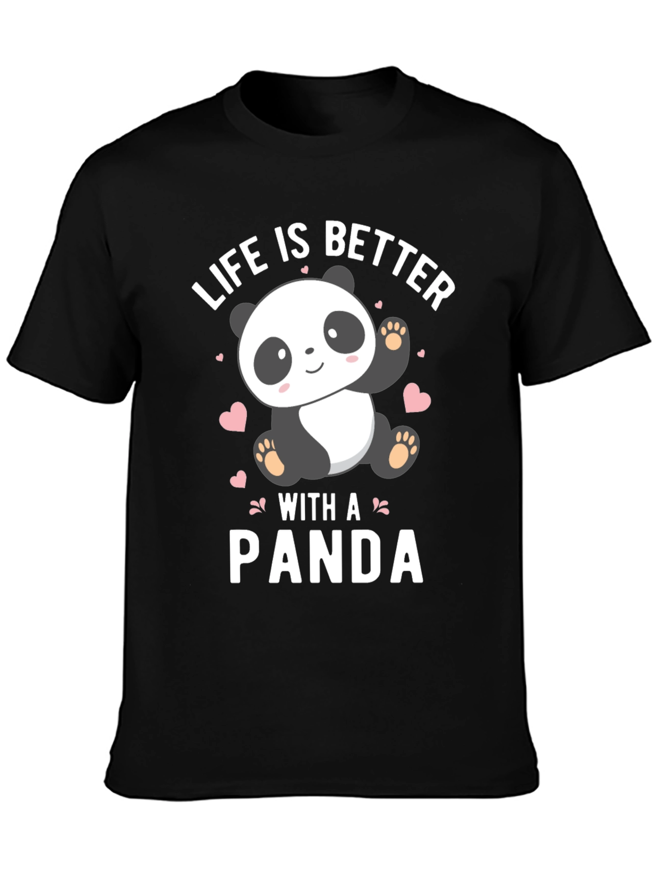 Black Life Is Better With A Panda T-Shirt view 3