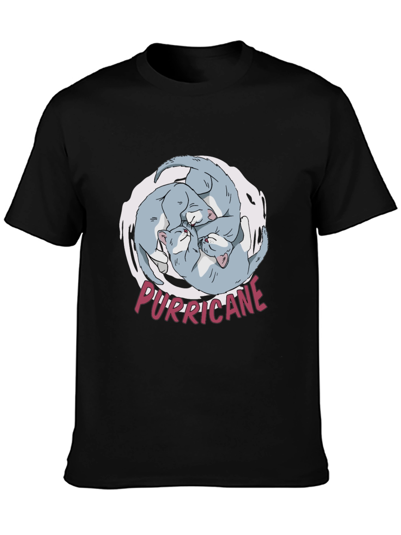 Black Purricane Cat T-Shirt - Hilarious Kitten Design view 3