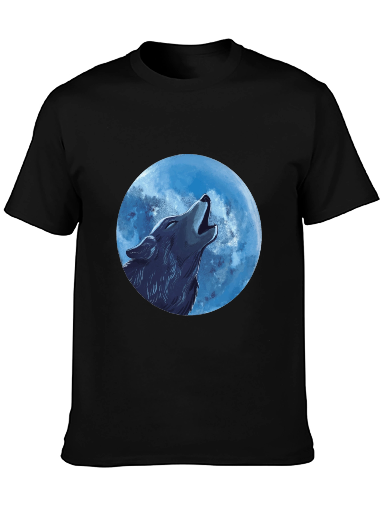 Black Wolf Moon Graphic T-Shirt - Black view 3
