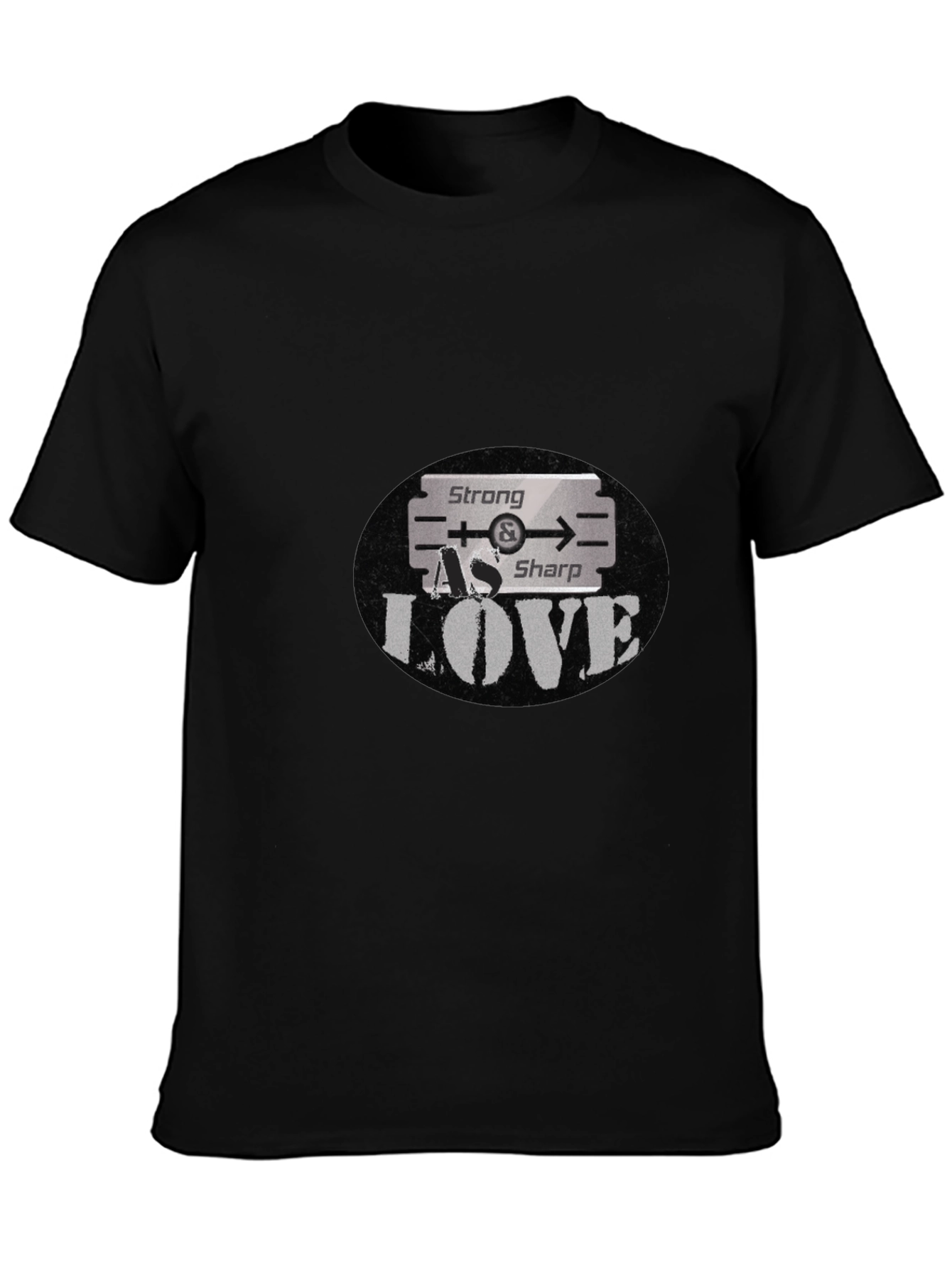 Black Strong As Sharp Love Graphic T-Shirt view 3