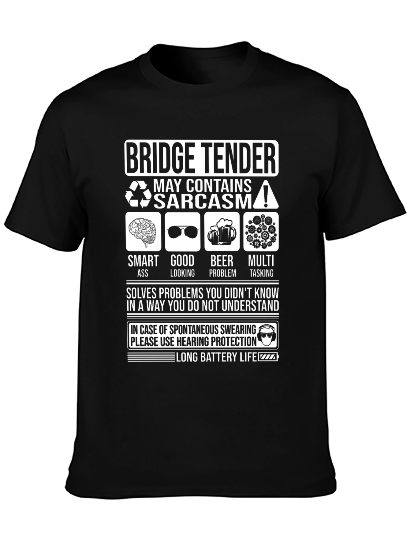 Black Bridge Tender Sarcasm T-Shirt view 3