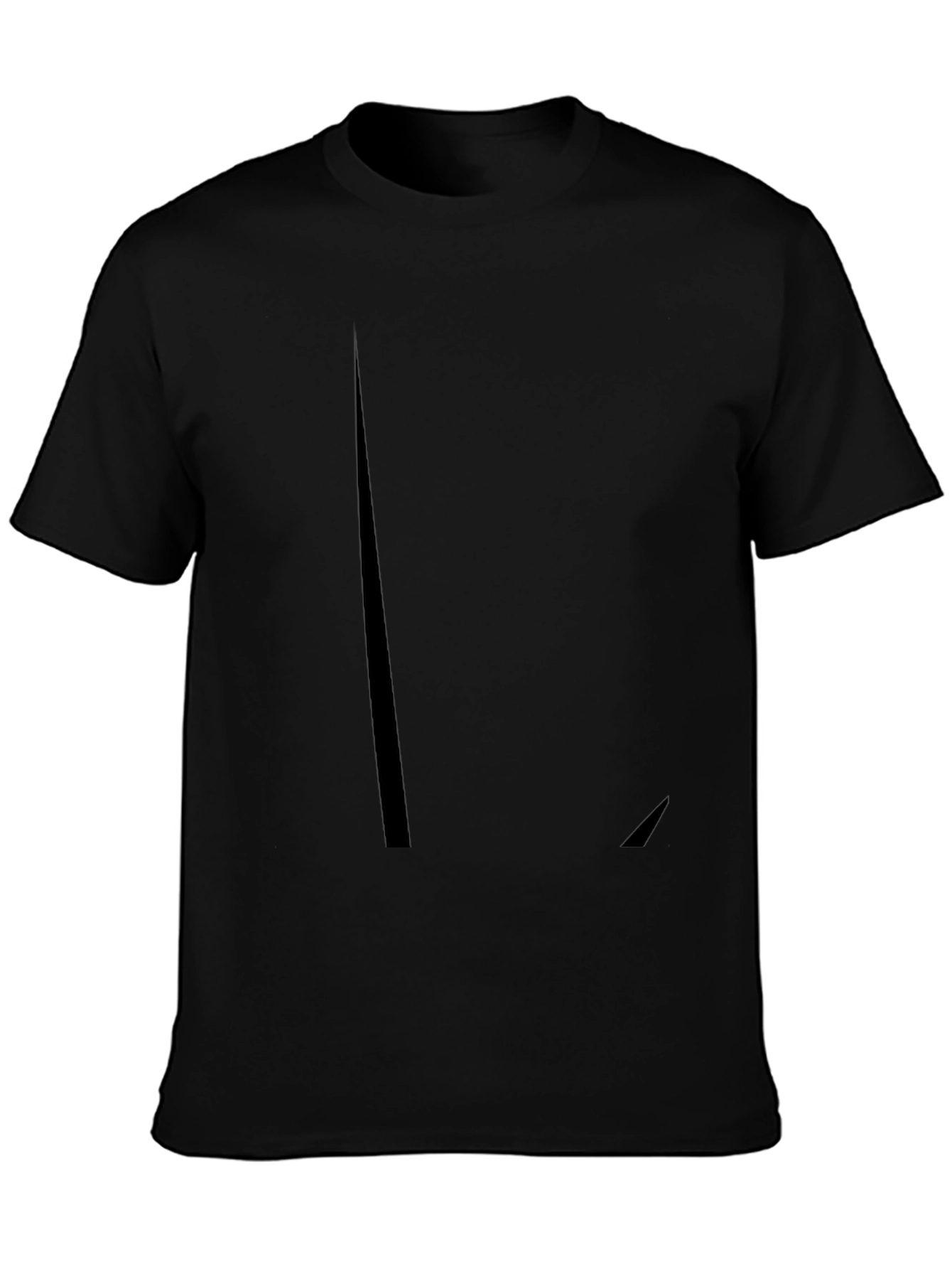 Men's Solid Black Crew Neck T-Shirt - 3