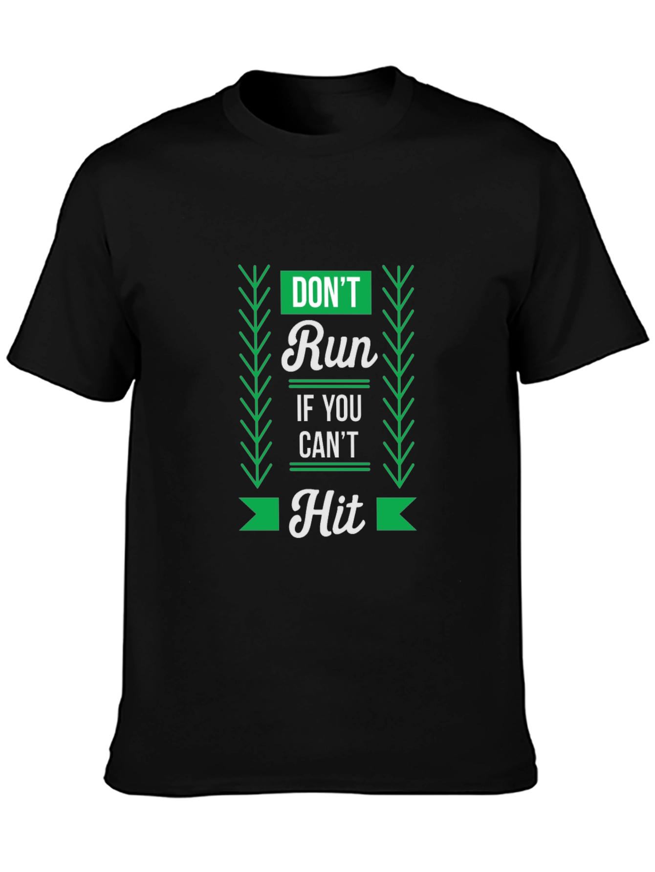 Black Don't Run If You Can't Hit Graphic Tee view 3