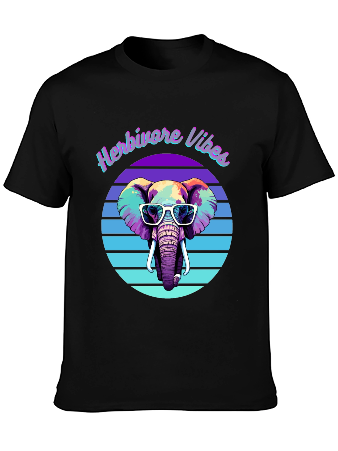 Black Herbivore Vibes Elephant Graphic Tee view 3