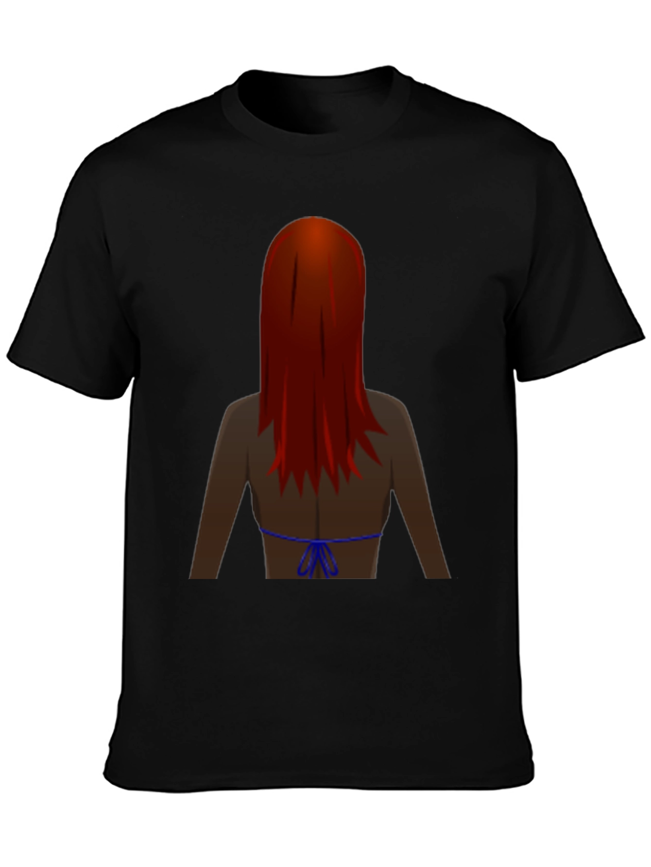 Black Novelty Graphic Tee - Woman with Red Hair view 3
