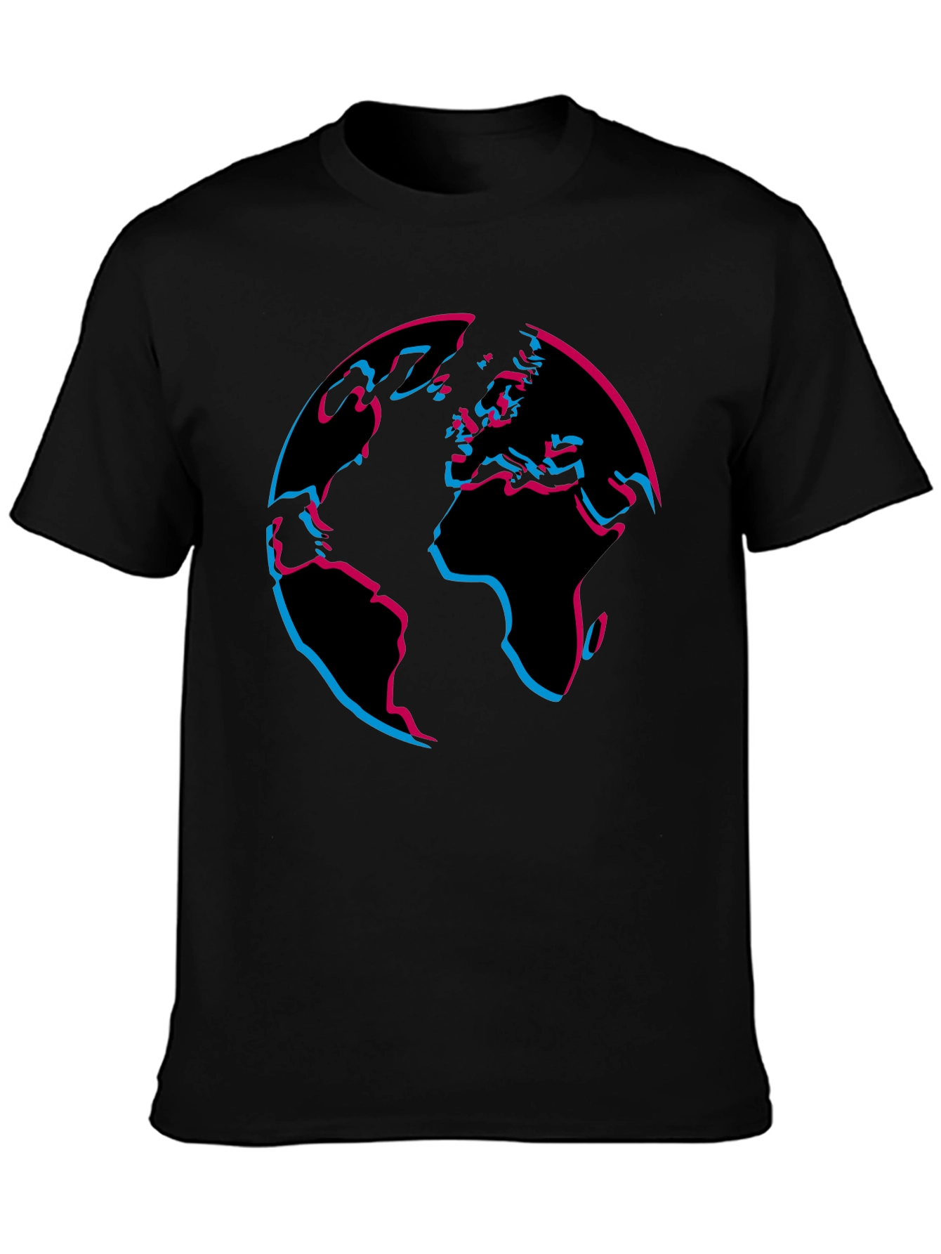 Black Abstract Earth Graphic Tee - Black view 3